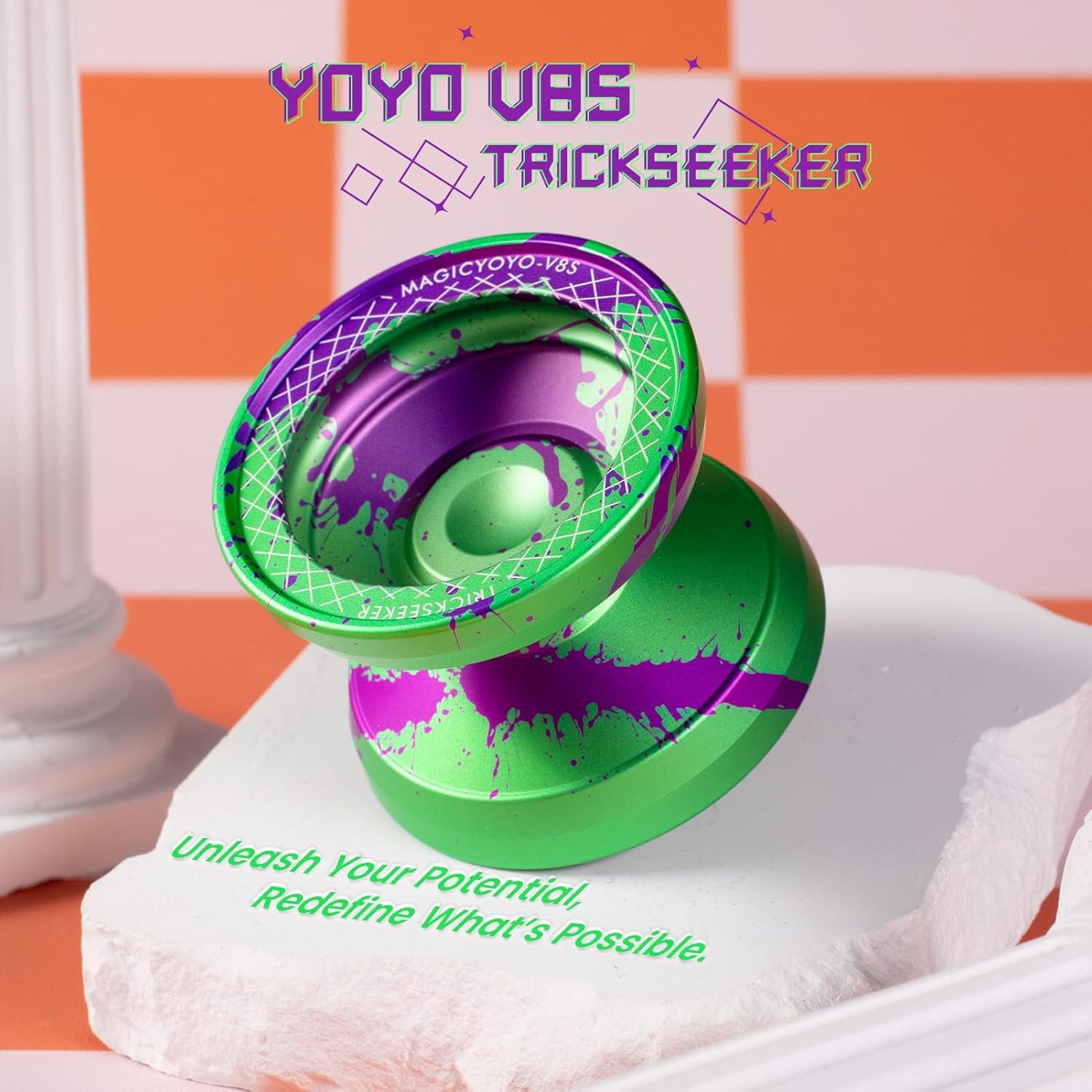 Yoyo V8s Profesional Shungru Verde Púrpura para Niños y Adultos
