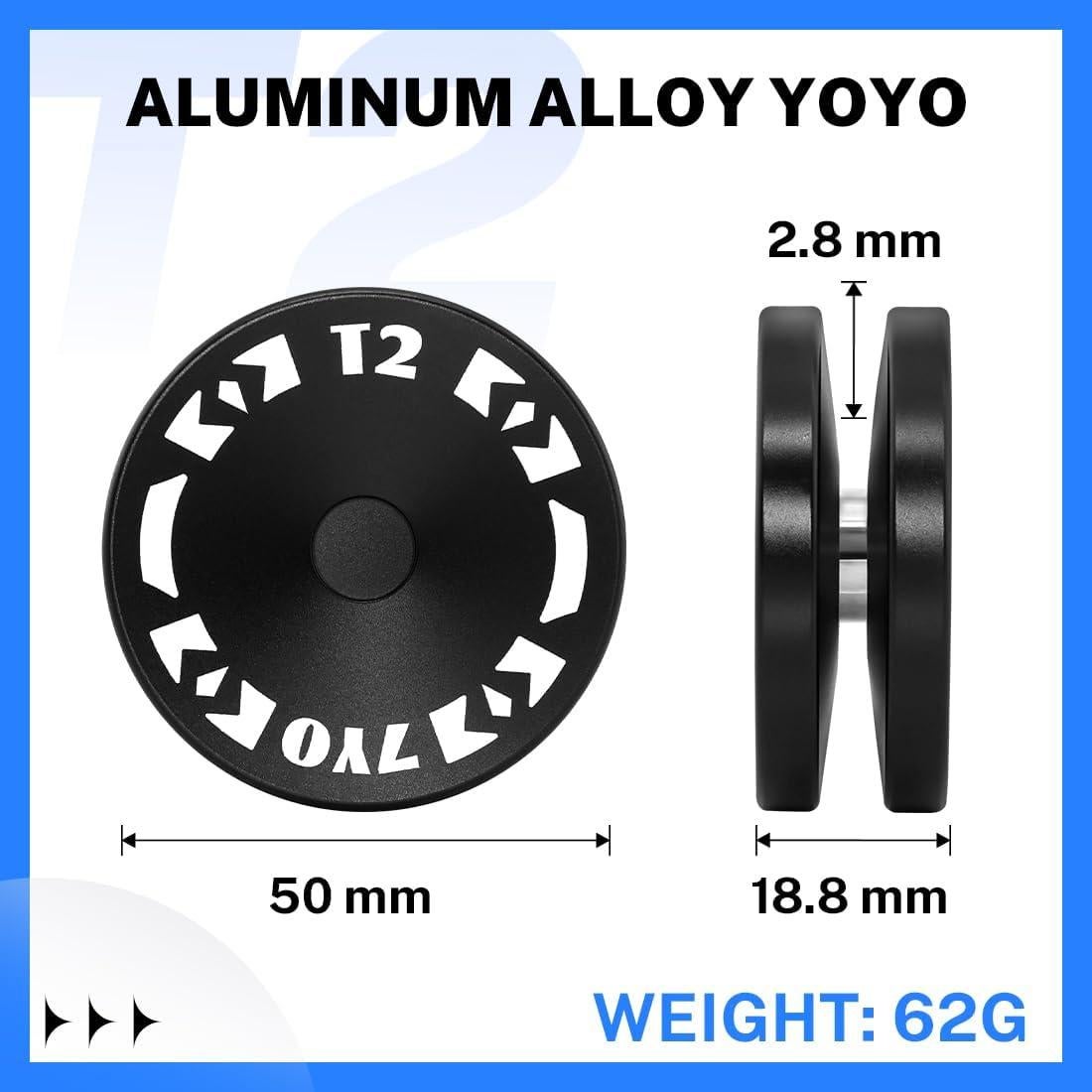 Yoyo T2 2A Responsivo 7YO para Niños - Aluminio 6061 Negro