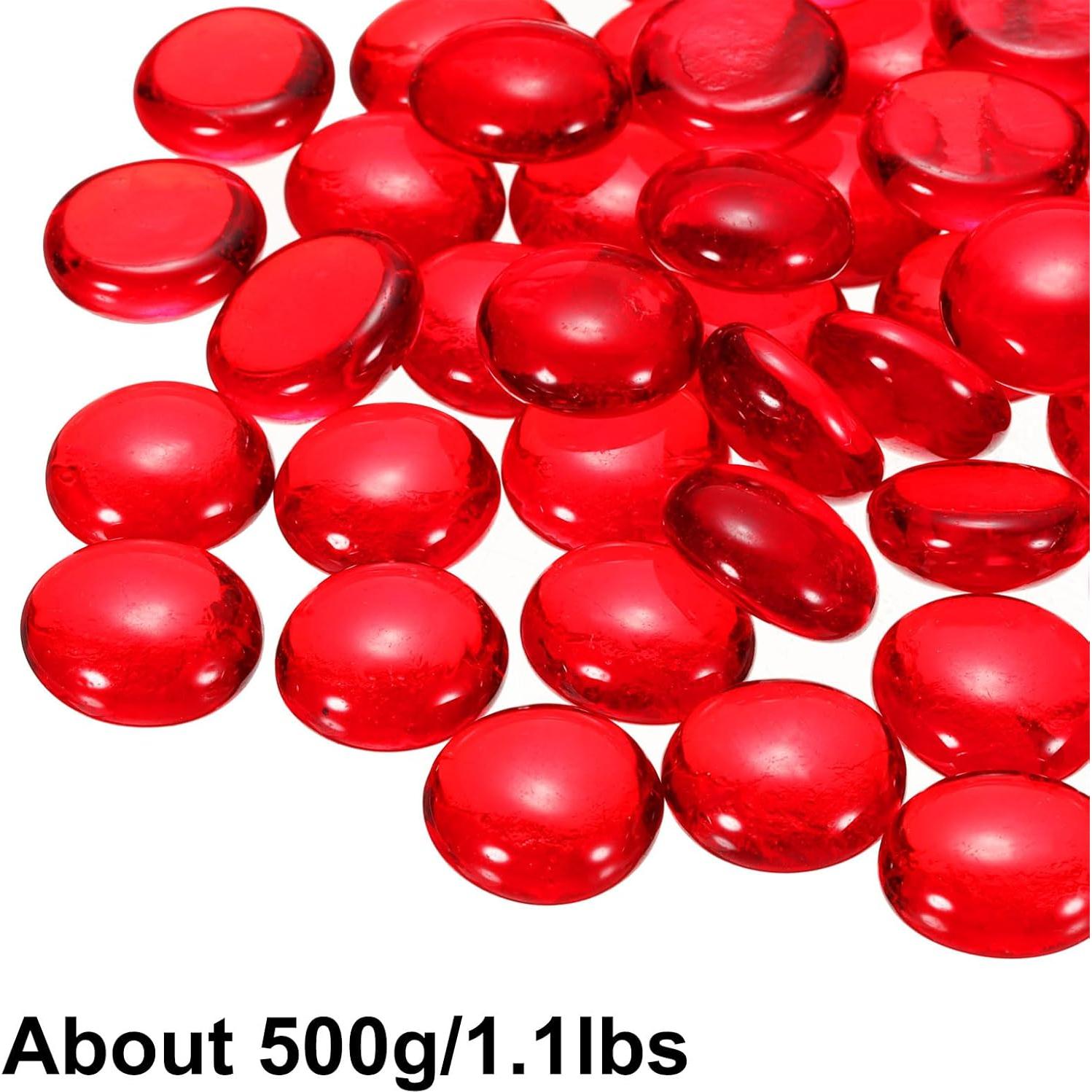 Perlas de Vidrio Rojo uxcell para Fuegos 500g Decoración