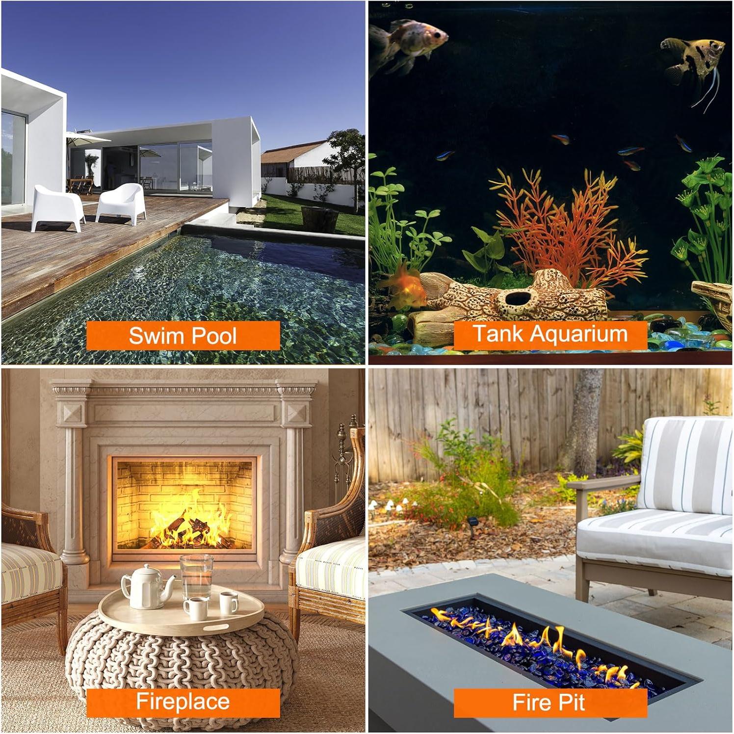 Perlas de Vidrio Rojo uxcell para Fuegos 500g Decoración