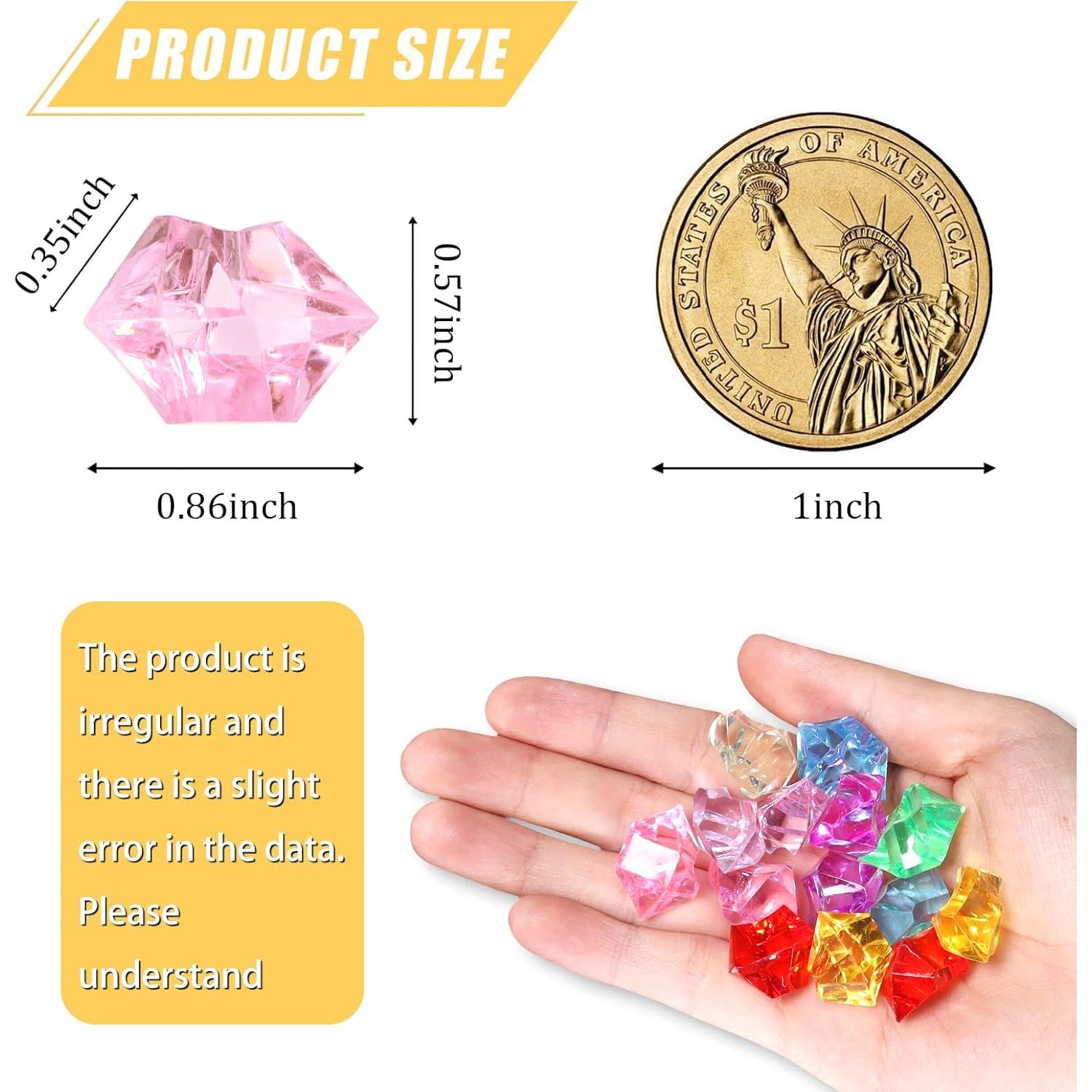 Rocas de Hielo Falsas Ceya 220PCS Acrílicas Coloridas 428g