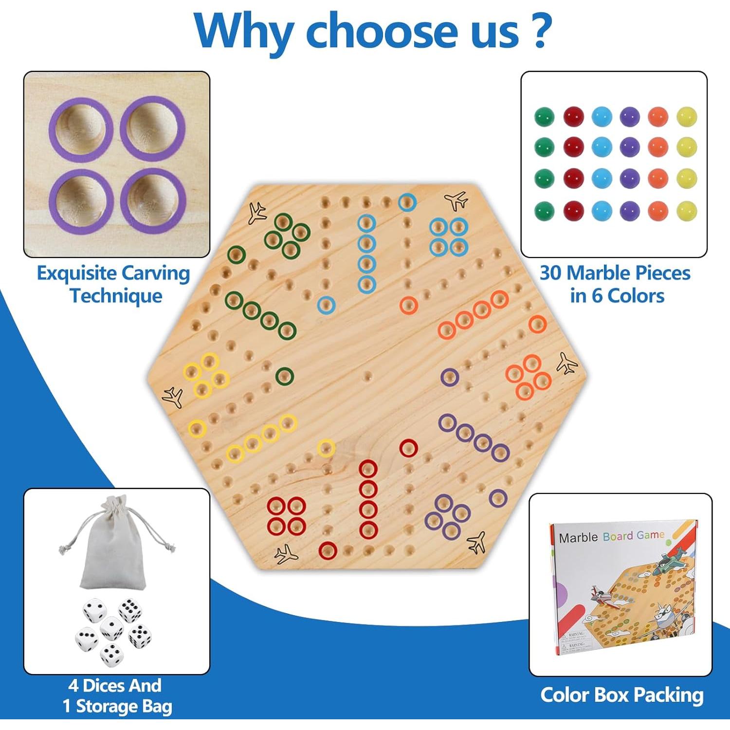 Juego de Mesa Wahoo de Madera 50.8x45.7 cm para 4-6 Jugadores