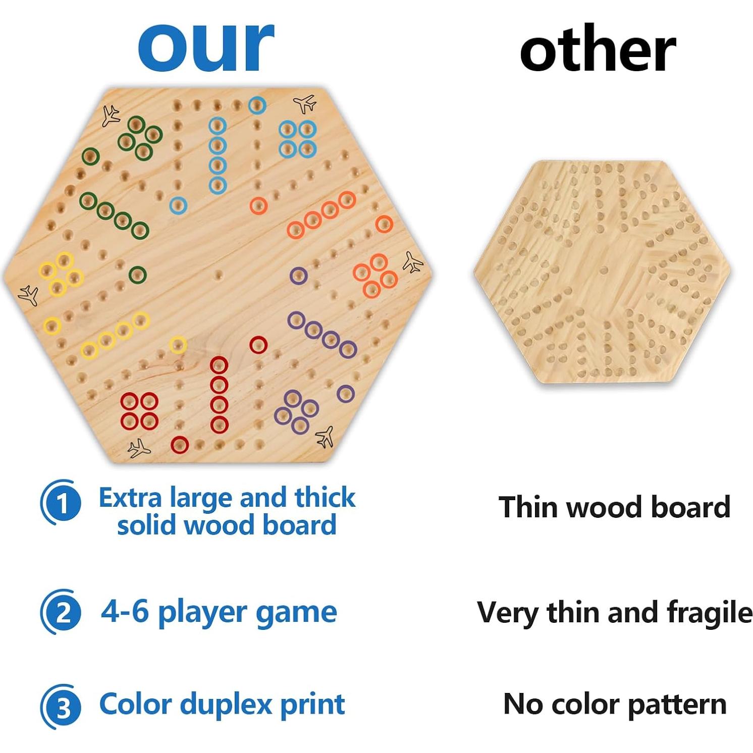 Juego de Mesa Wahoo de Madera 50.8x45.7 cm para 4-6 Jugadores