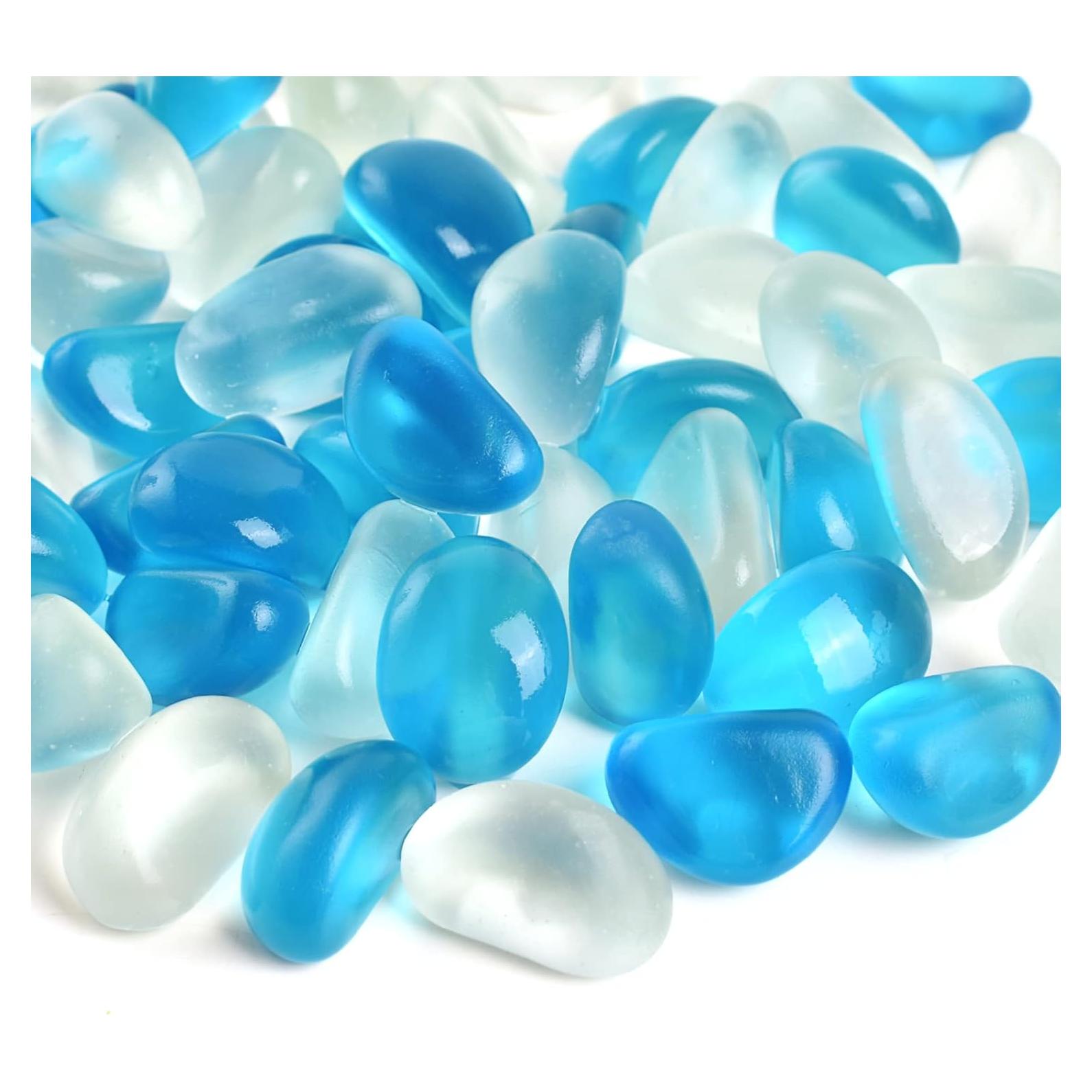 Canicas de Vidrio Esmerilado LUEYAO 60 Piezas Azul y Blanco