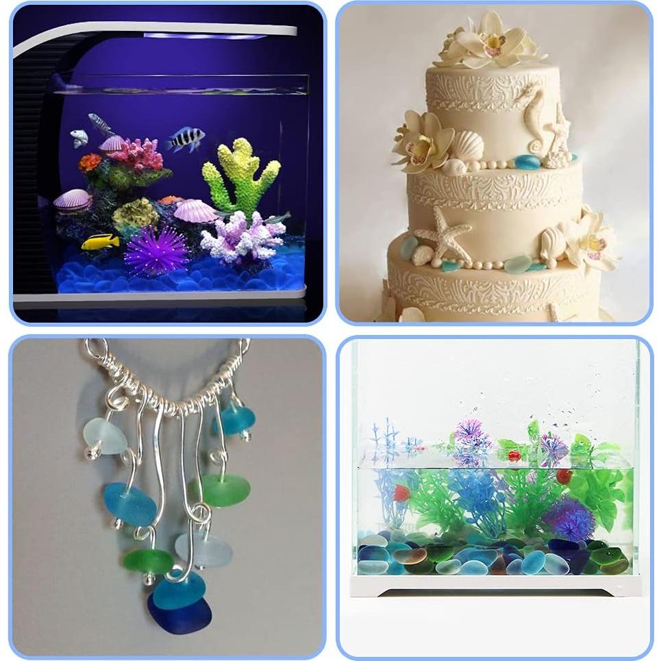 Canicas de Vidrio Esmerilado LUEYAO 60 Piezas Azul y Blanco