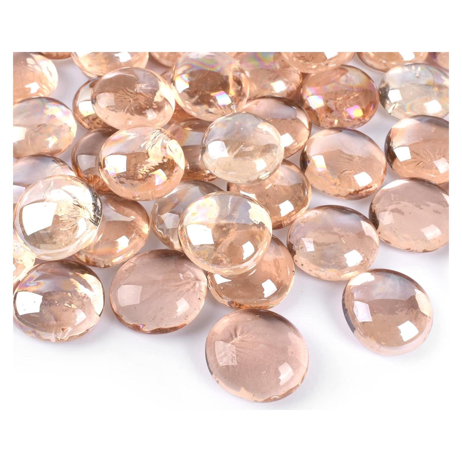 Canicas de Vidrio Planas Rosadas HUIANER 100PCS 0.45kg