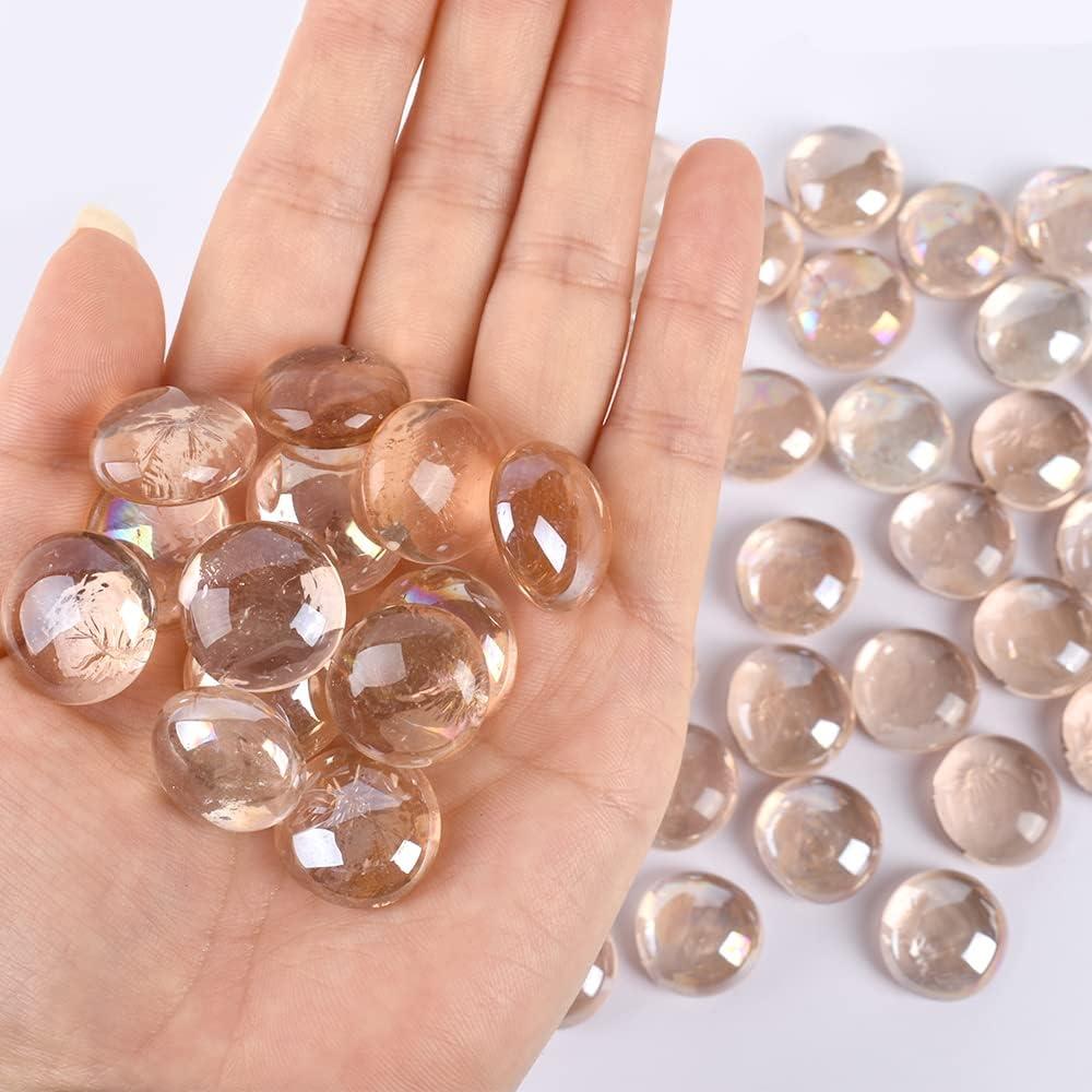 Canicas de Vidrio Planas Rosadas HUIANER 100PCS 0.45kg