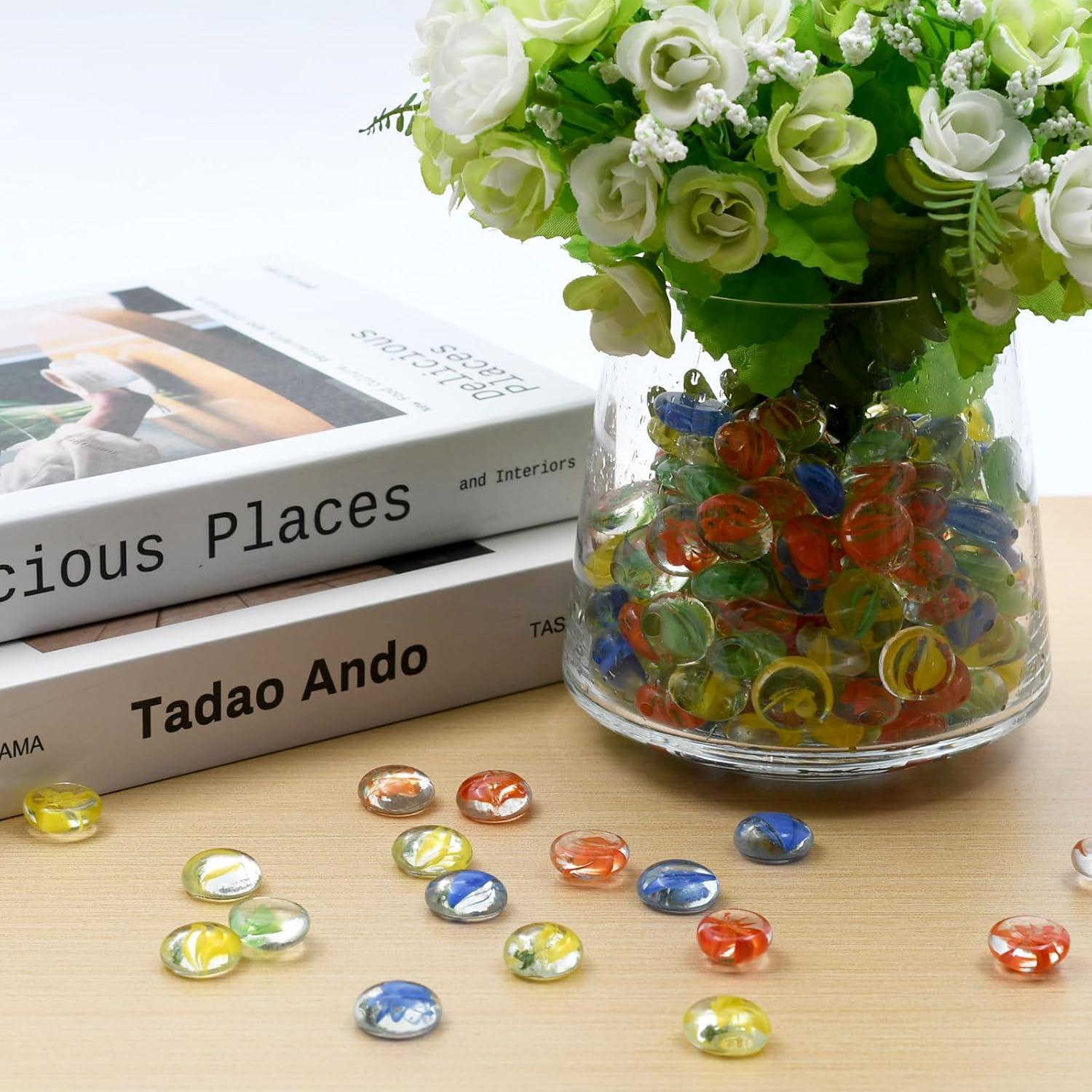 Canicas de Vidrio Planas Ismosm 1.81 kg para Jarrones y Manualidades