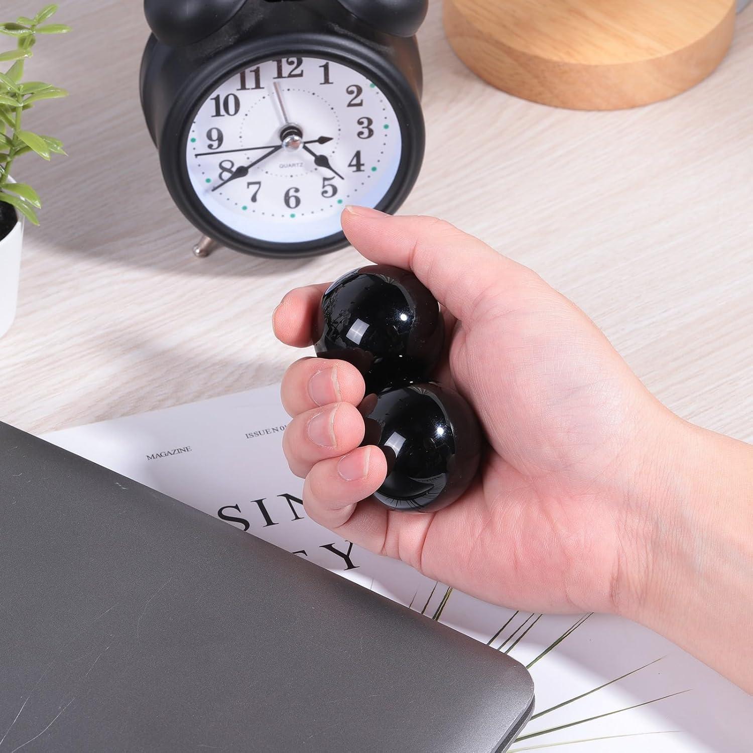 Bola de Obsidiana Negra SUNYIK con Soporte de Madera 35-40mm