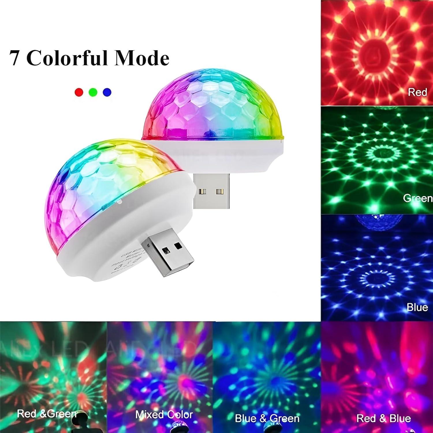 Luz Disco Mini USB Soseelnee RGB Activada por Sonido 2 Pcs