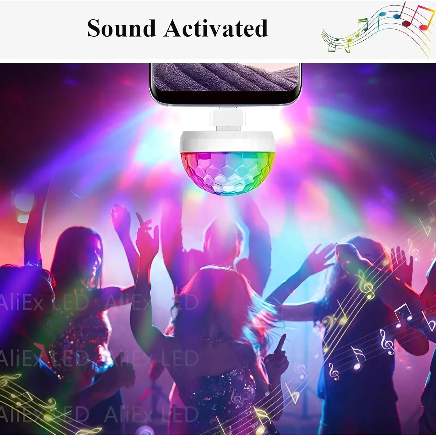 Luz Disco Mini USB Soseelnee RGB Activada por Sonido 2 Pcs
