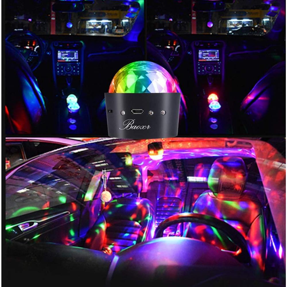 Mini Luz Disco LED Baoxr Activada por Voz 3W Magnética