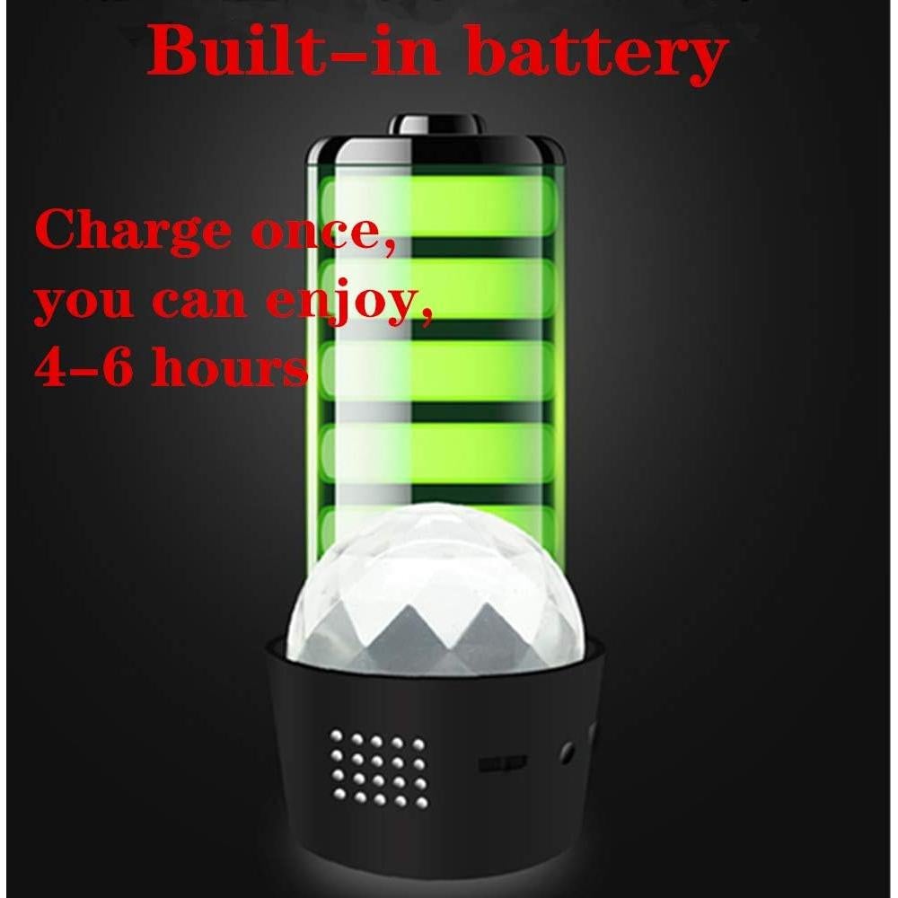 Mini Luz Disco LED Baoxr Activada por Voz 3W Magnética