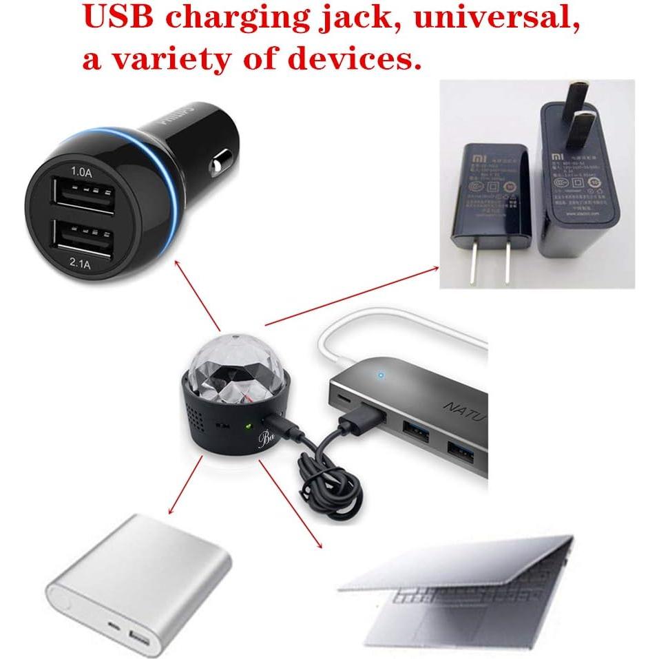 Mini Luz Disco LED Baoxr Activada por Voz 3W Magnética