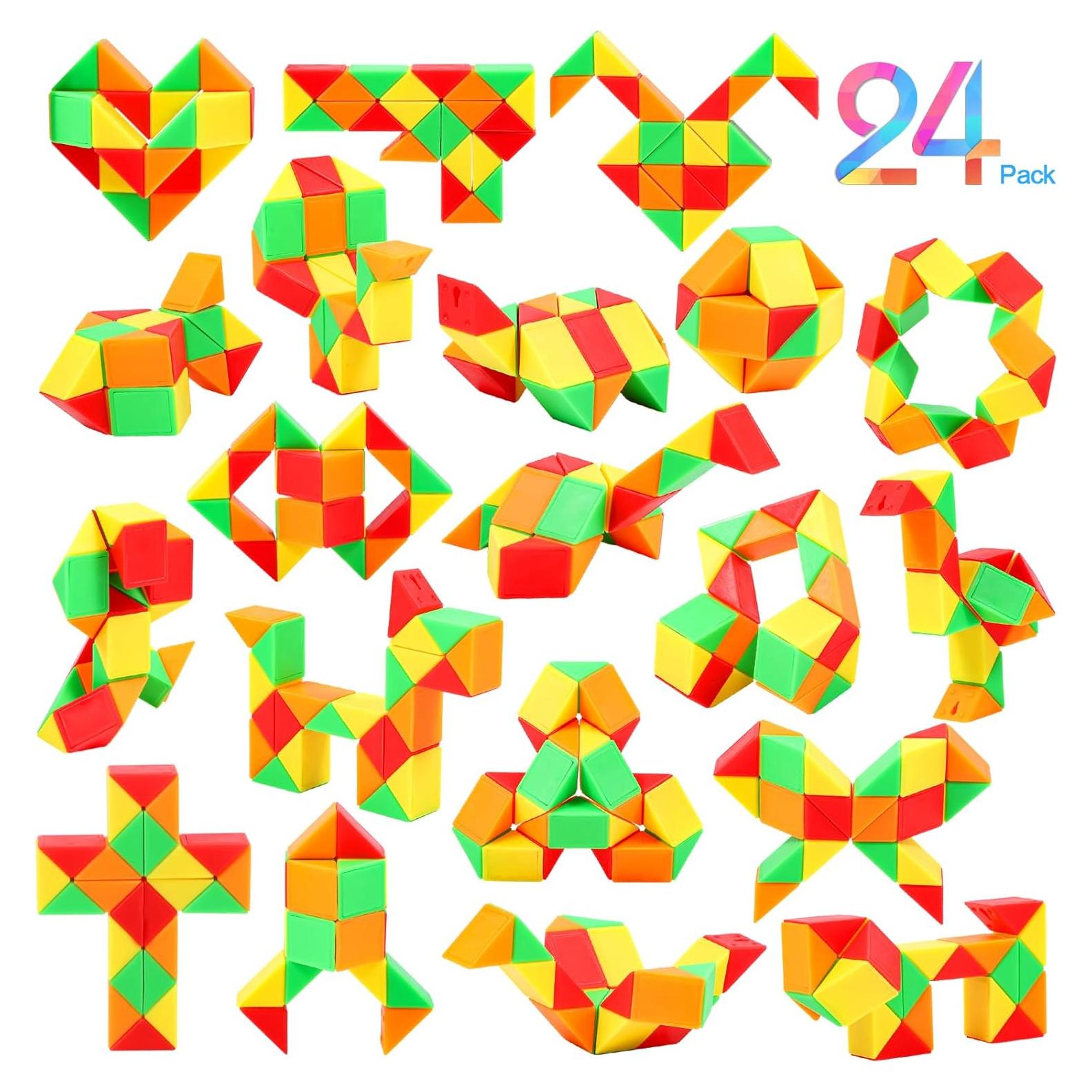 Paquete de 24 Juguetes Antiestrés JOLLYFUN Cubos Mágicos