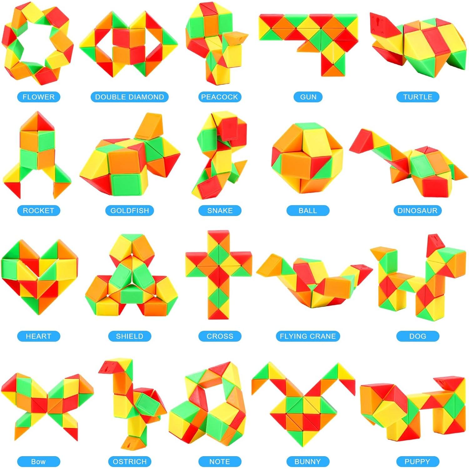 Paquete de 24 Juguetes Antiestrés JOLLYFUN Cubos Mágicos