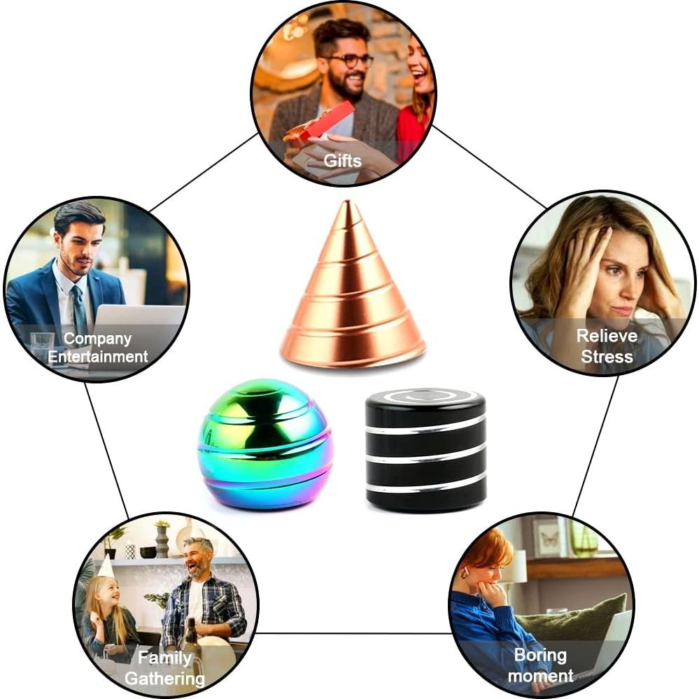 Juguete de Escritorio Antiestrés 3 en 1 Cinético Metal