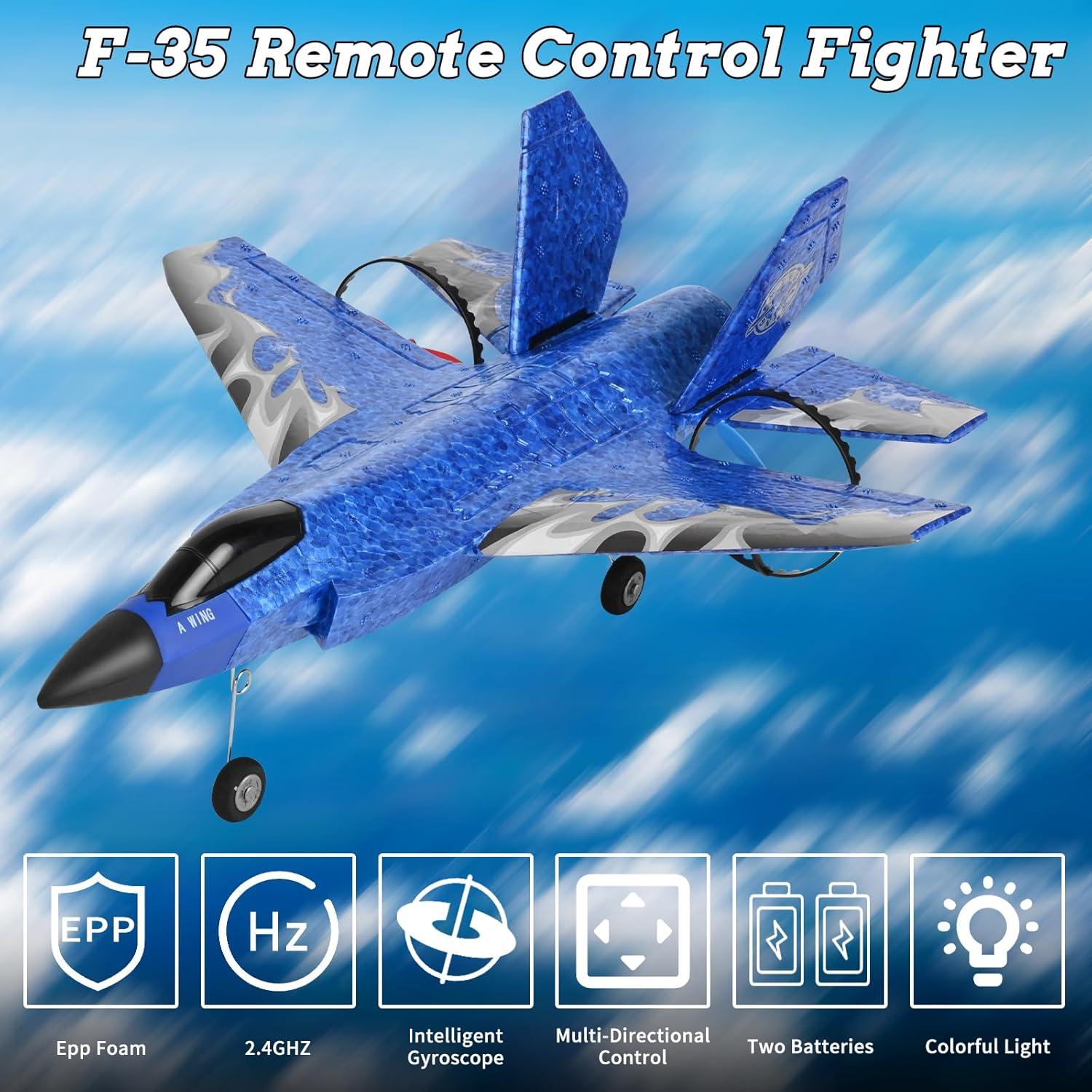 Avión RC Gordengdy F35 2CH con Giroscopio y 2 Baterías