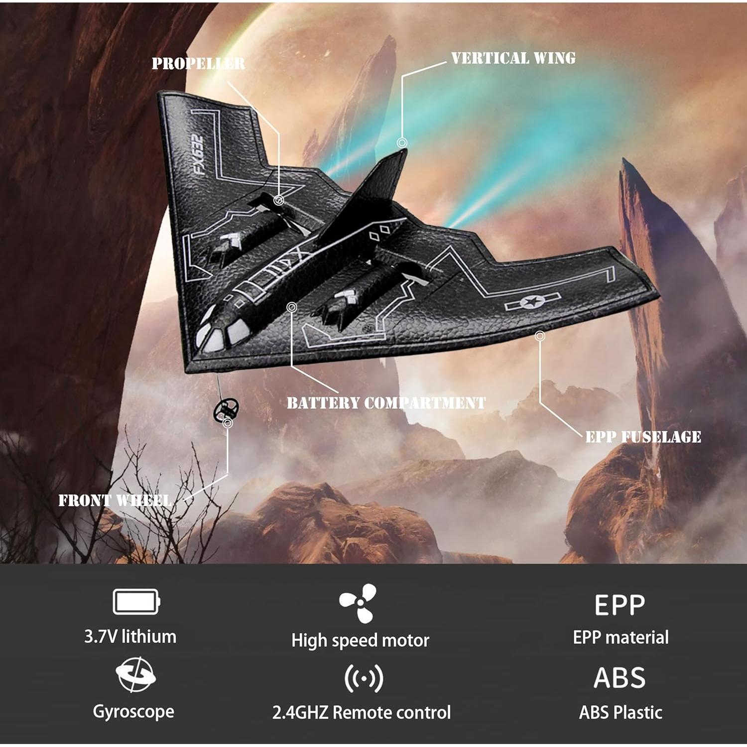 Avión RC B-2 Spirit EPP 2CH Control Remoto 272g