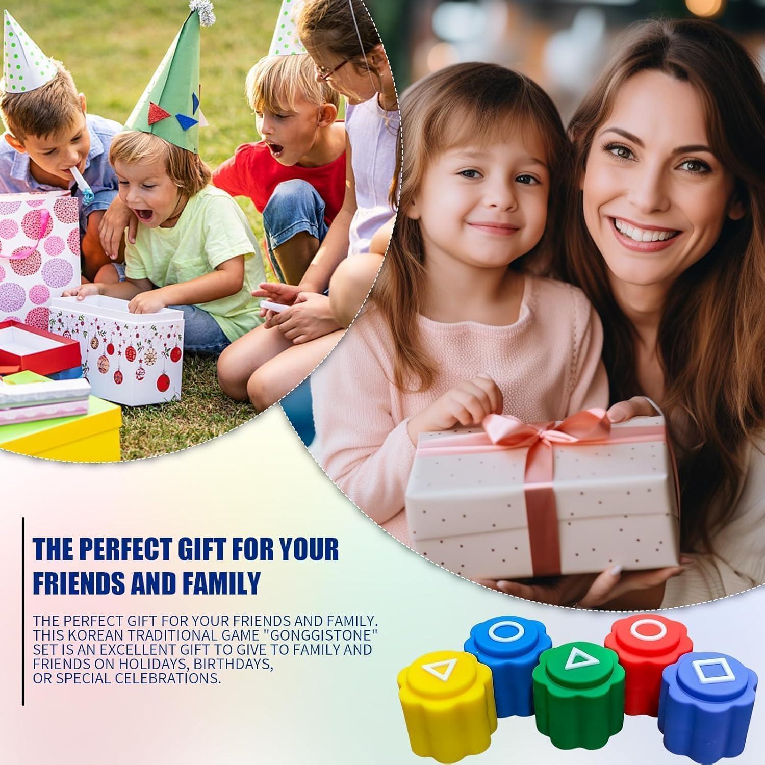 Juego Gonggi Coreano THOVY - 5 Canicas Coloridas, Mejora Destreza