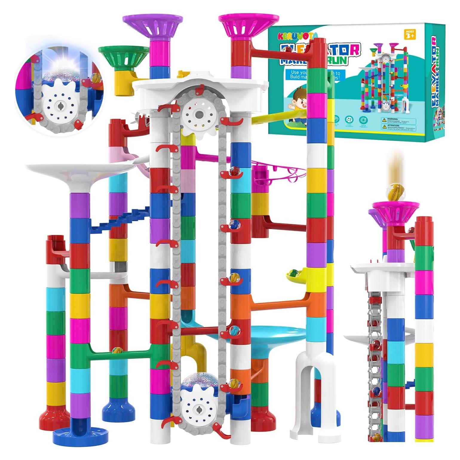 Carrera de Canicas Motorizada KERUVOTA 220 Pcs con Elevador