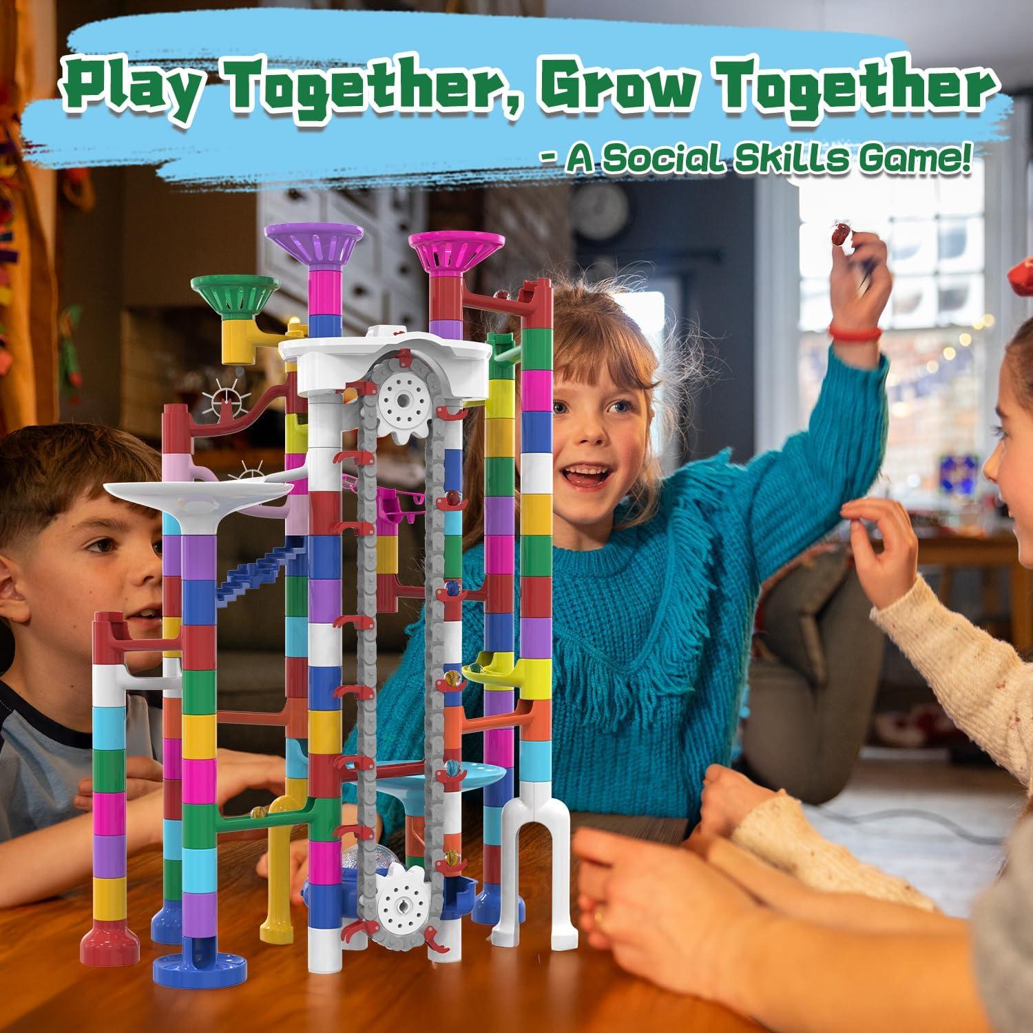 Carrera de Canicas Motorizada KERUVOTA 220 Pcs con Elevador