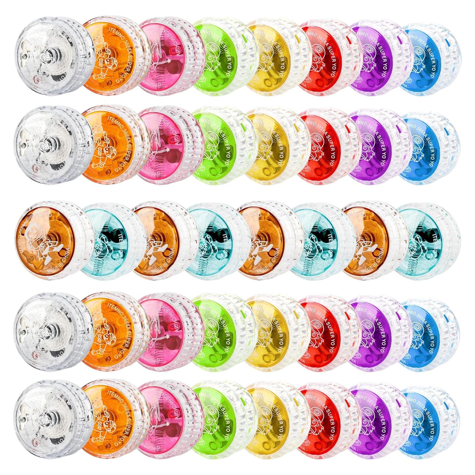 40 Pelotas Yo-Yo Coloridas con Luz LED Flahard para Niños