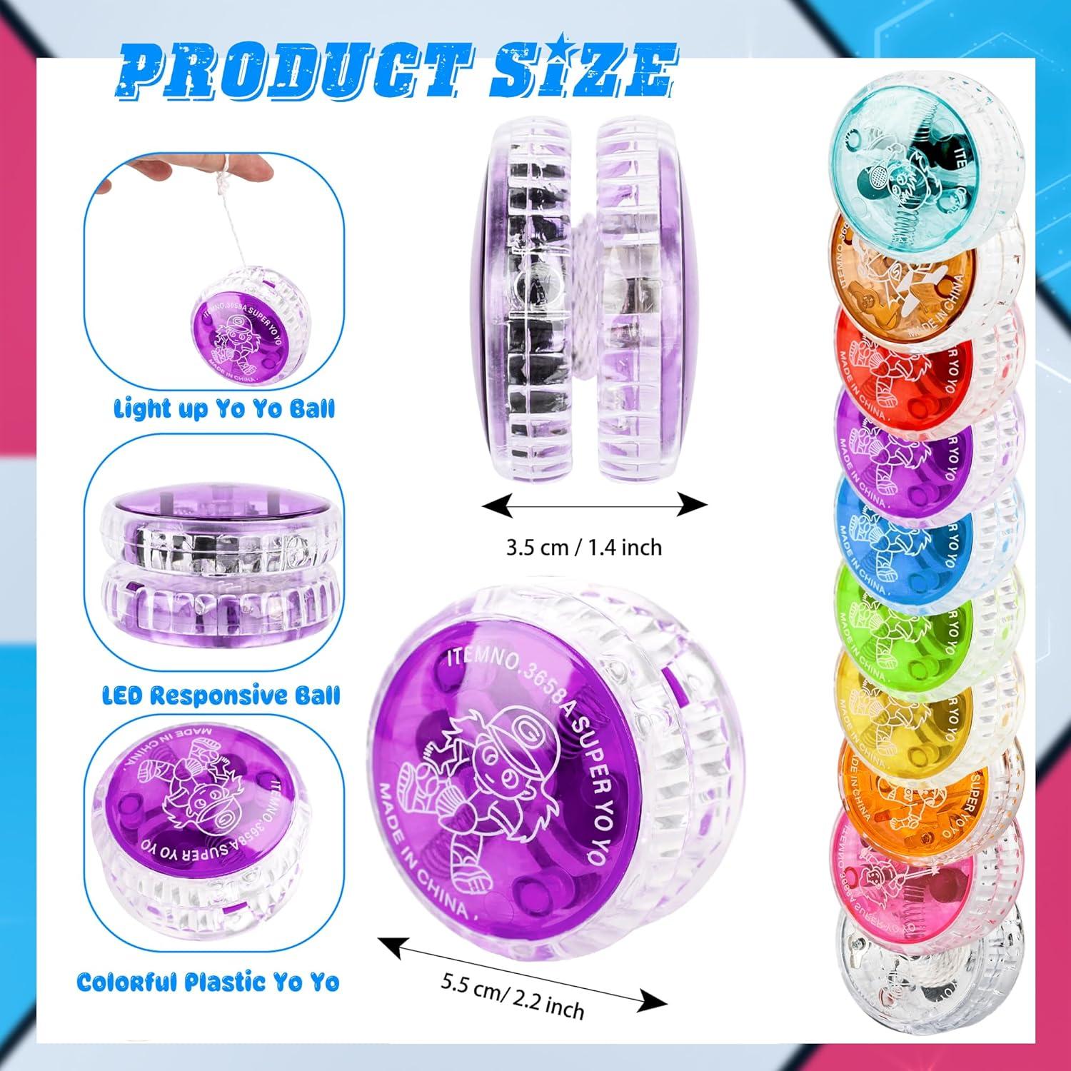 40 Pelotas Yo-Yo Coloridas con Luz LED Flahard para Niños