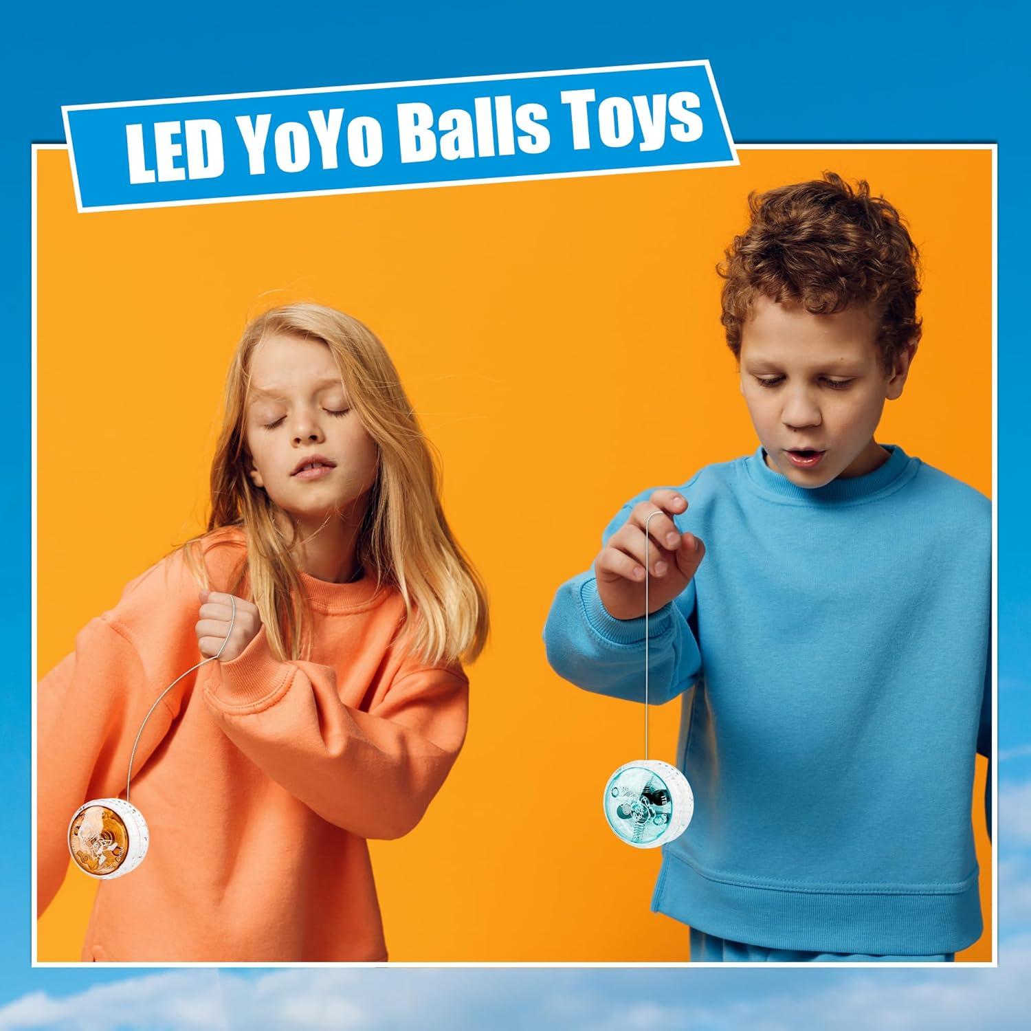 40 Pelotas Yo-Yo Coloridas con Luz LED Flahard para Niños