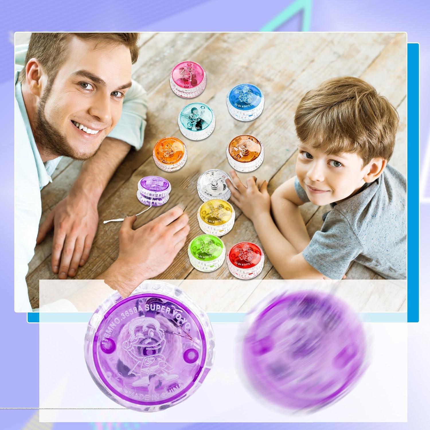 40 Pelotas Yo-Yo Coloridas con Luz LED Flahard para Niños