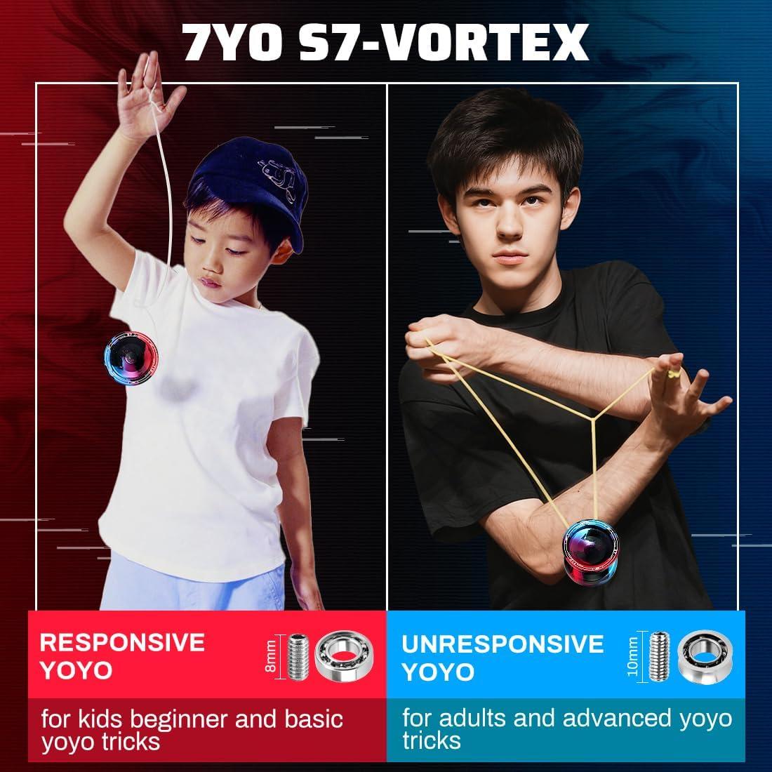 Yoyo S7 Profesional Doble Propósito 6061 Aluminio - Negro Azul Rojo