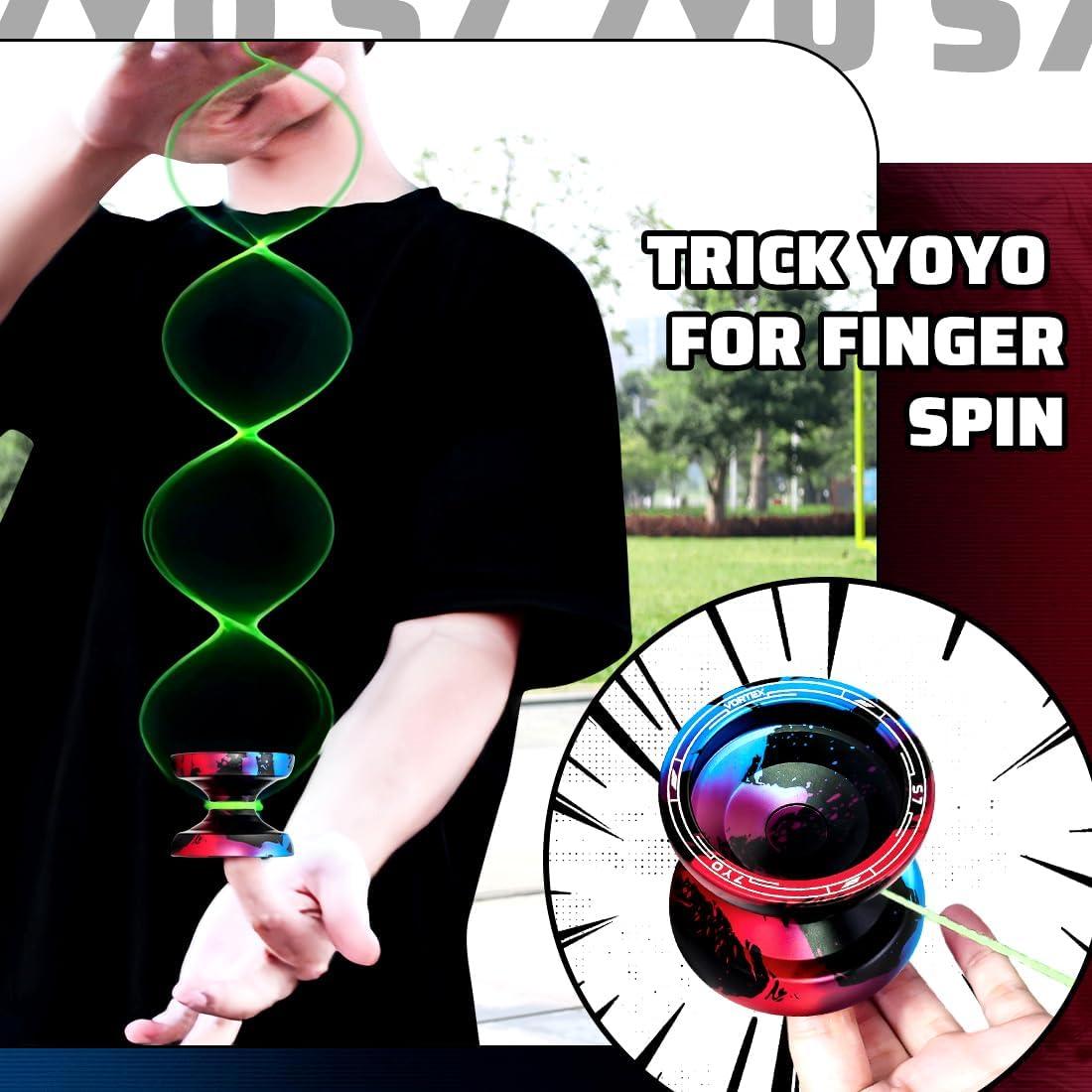 Yoyo S7 Profesional Doble Propósito 6061 Aluminio - Negro Azul Rojo