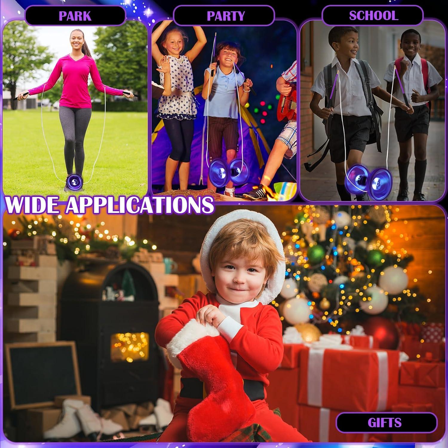 Juego de Diabolo Chino LED Simgoing con 2 Palos y Cuerda 10m