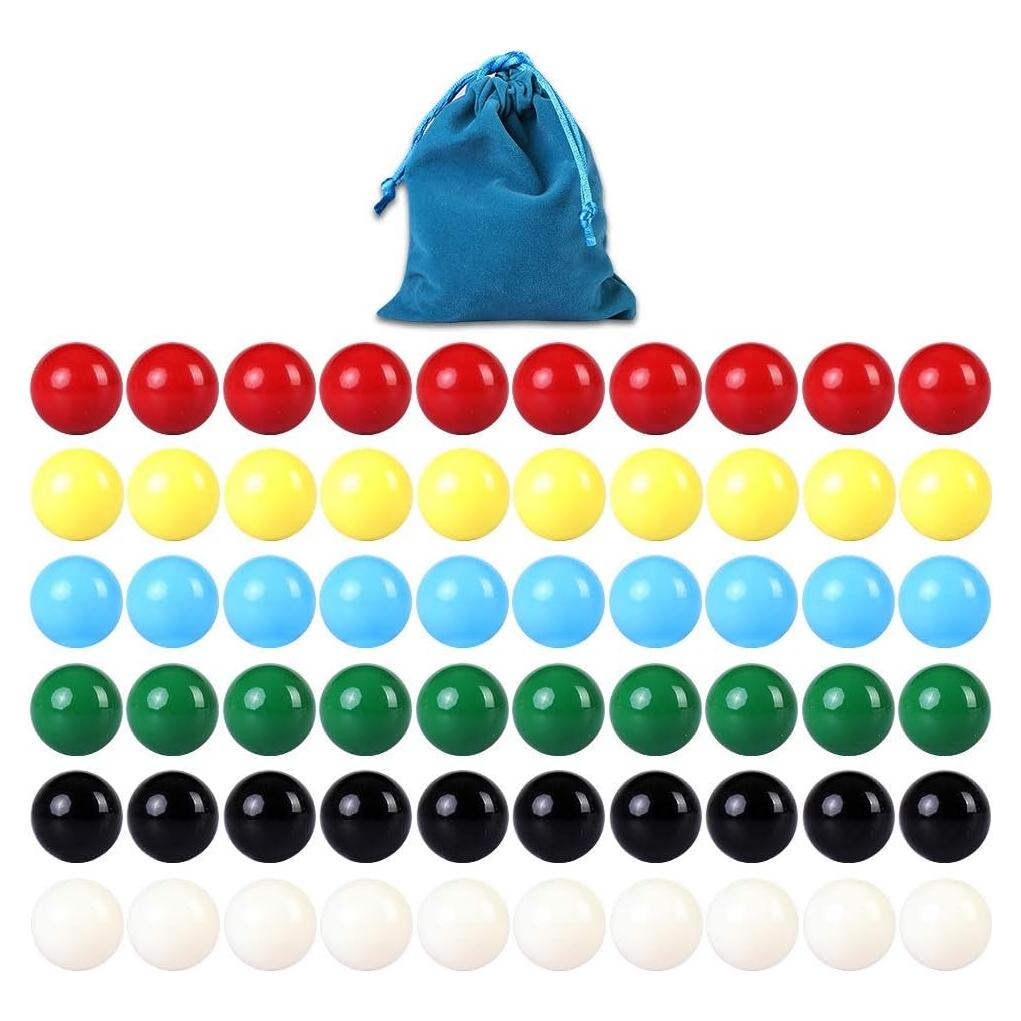 Bolas de Mármol de Reemplazo Laviesto 14mm 60 Piezas 6 Colores
