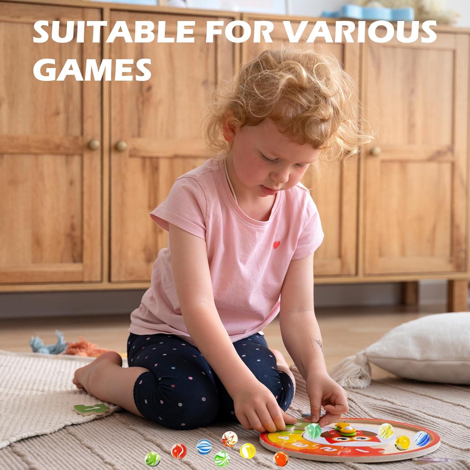 100 Canicas de Vidrio Lagincig - Mezcla 14mm y 16mm para Juegos