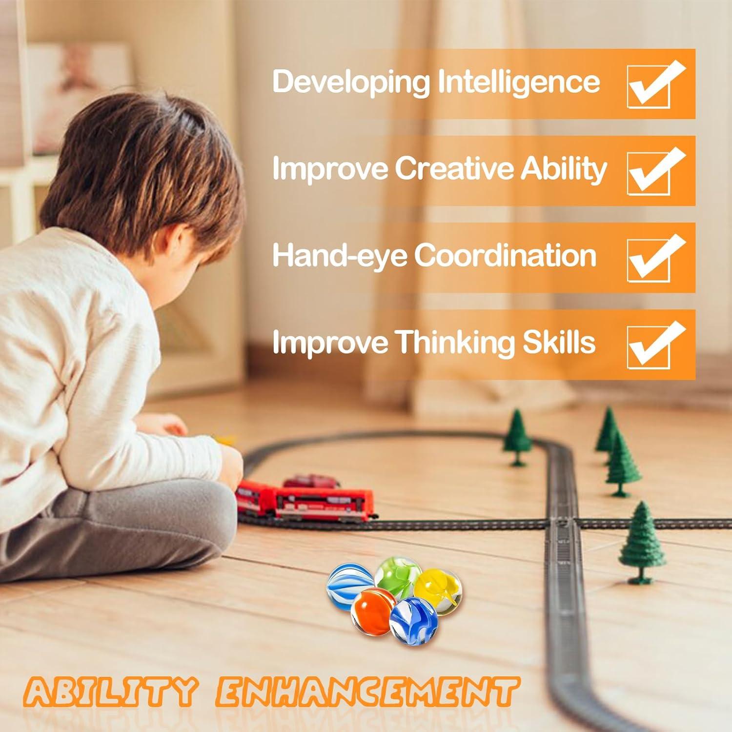 100 Canicas de Vidrio Lagincig - Mezcla 14mm y 16mm para Juegos