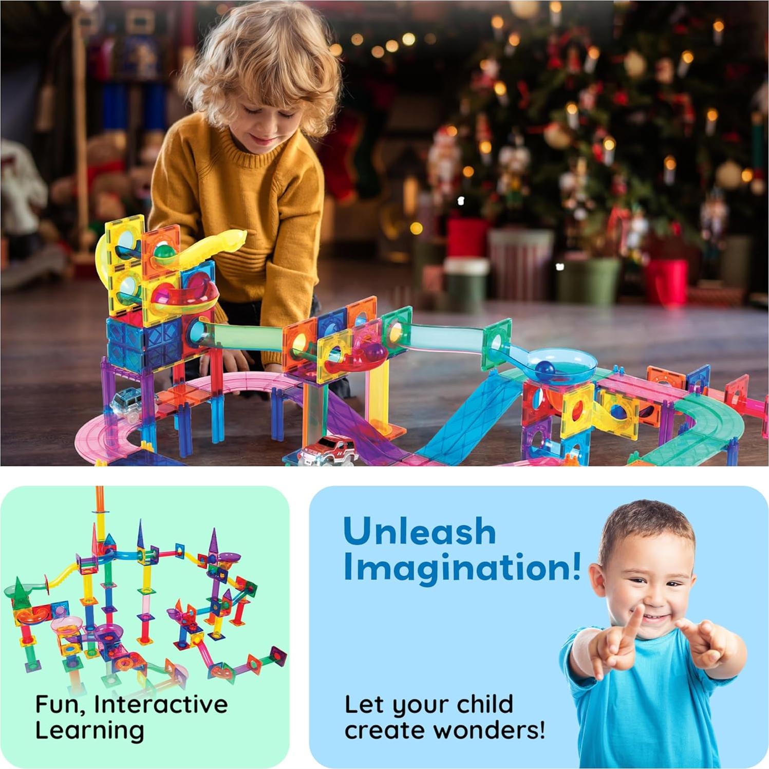 Set de Carreras de Canicas Magnéticas PicassoTiles 108 Piezas