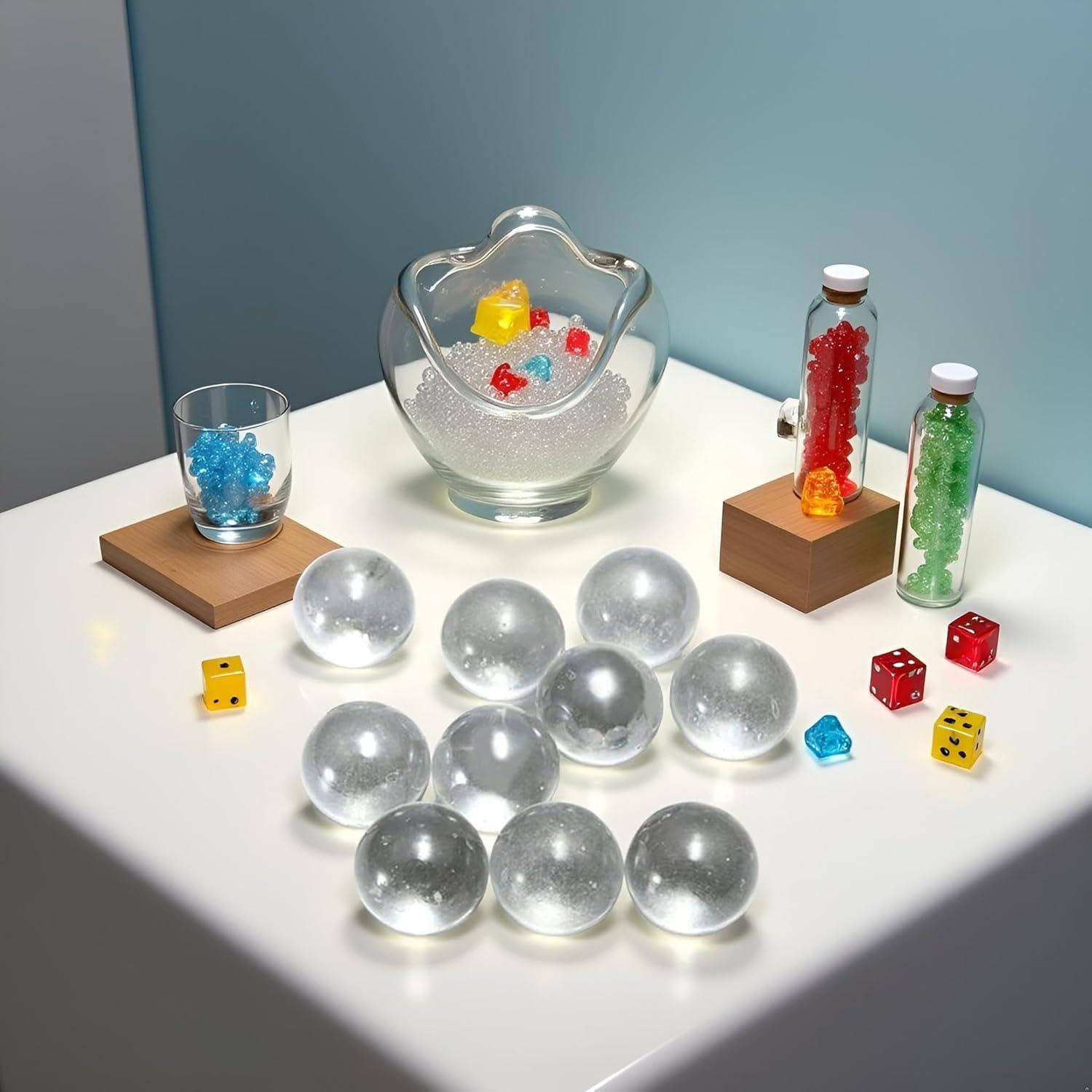 20 Canicas de Vidrio Transparentes 10mm Sluswallow