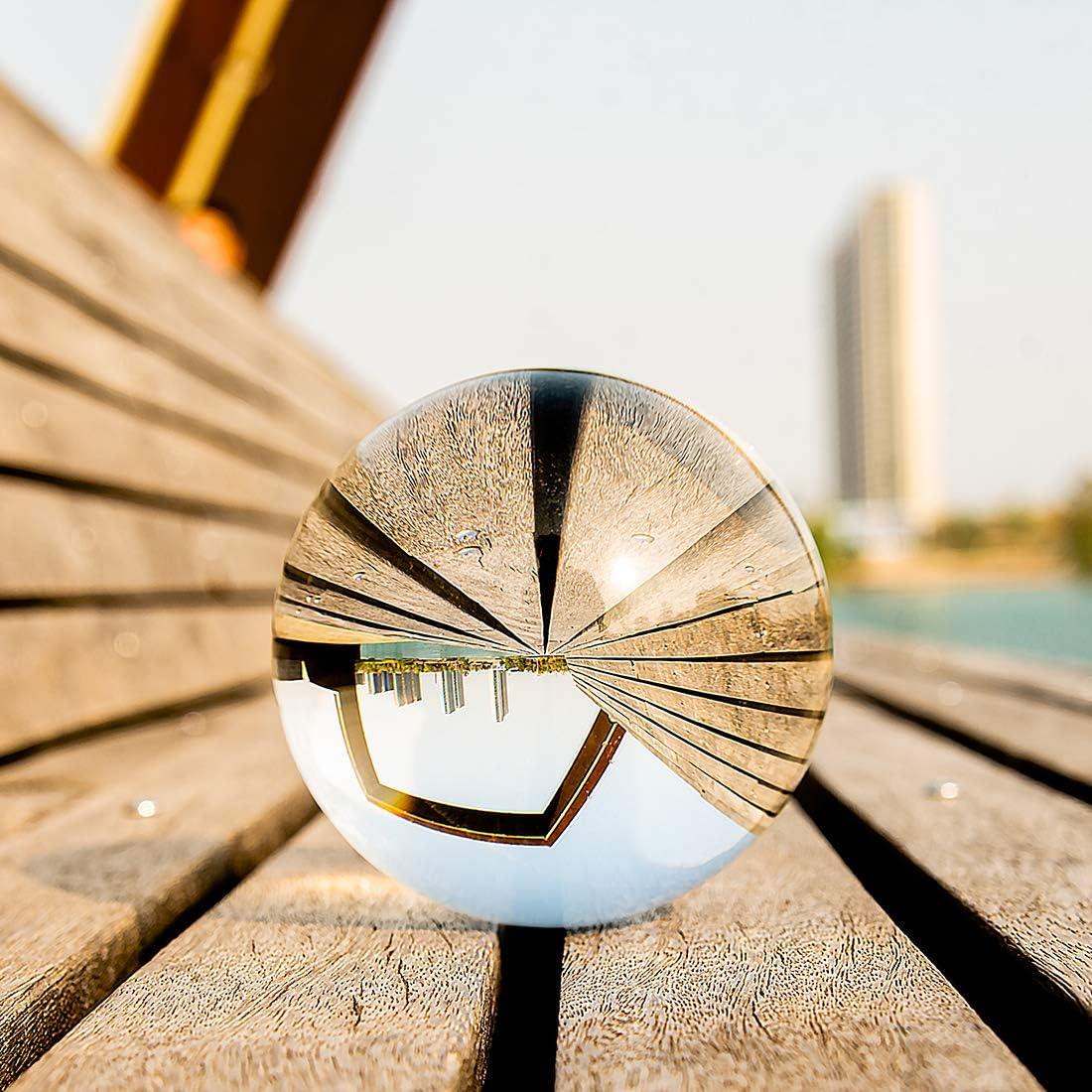 Bola de Cristal Clara 100mm LONGWIN con Soporte de Madera