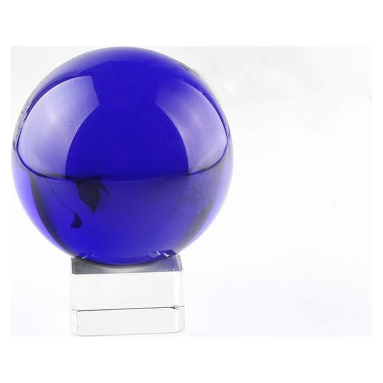 Esfera de Cristal K9 Azul 5 cm con Soporte para Decoración