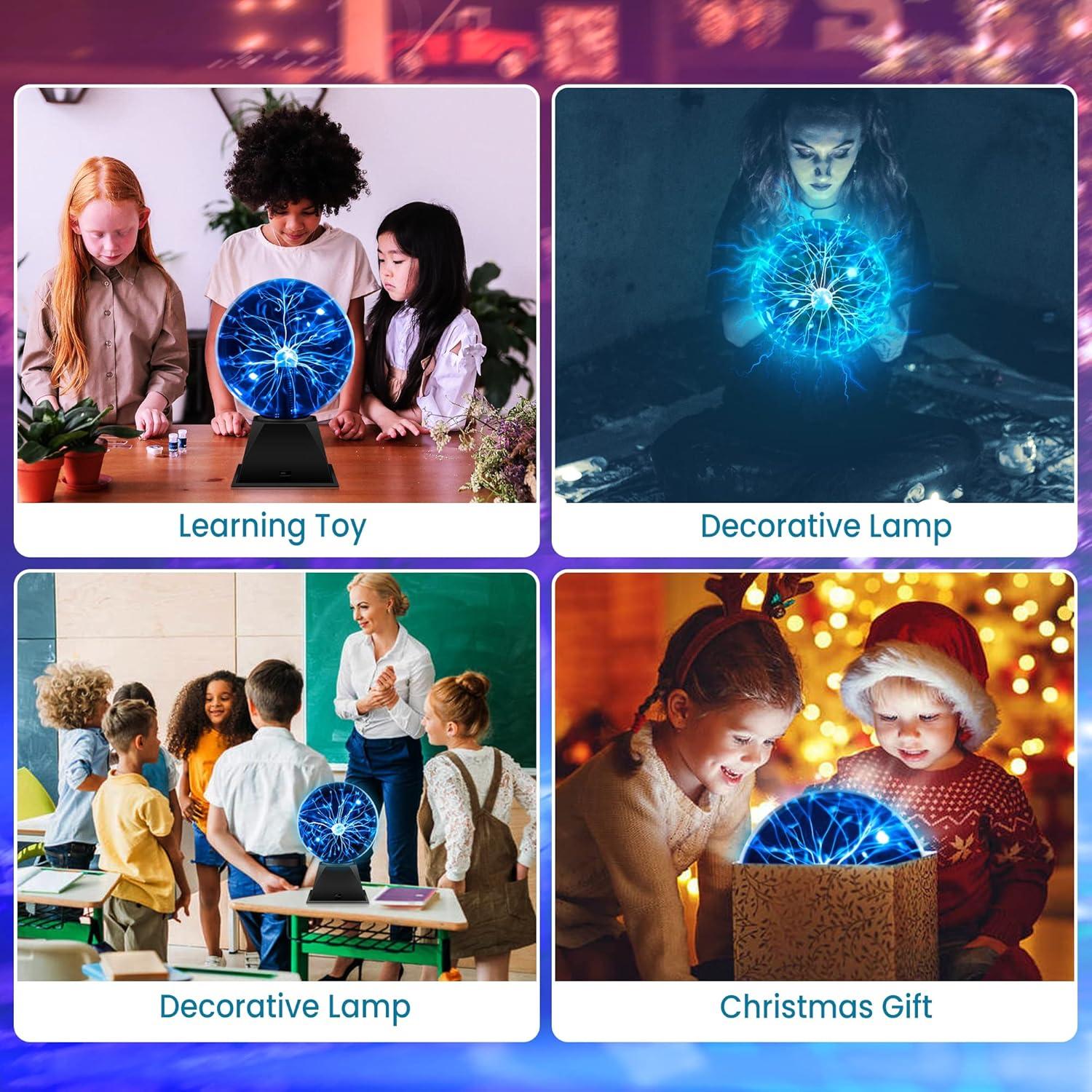 Lámpara de Plasma Flashmen 15 cm Táctil y Sonido Azul