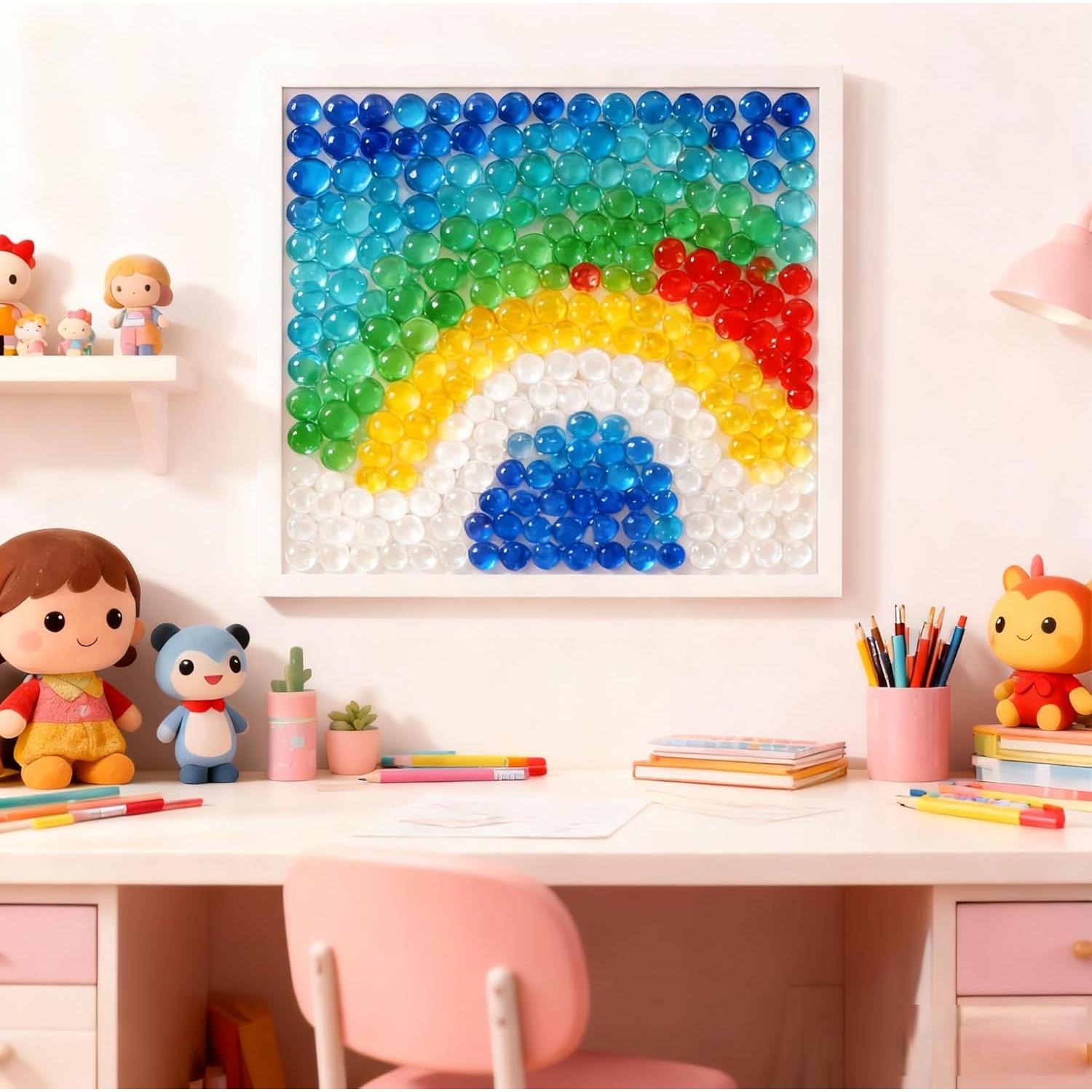 Perlas de Vidrio Planas SIDONG 2.27 kg Multicolor para Jarrones