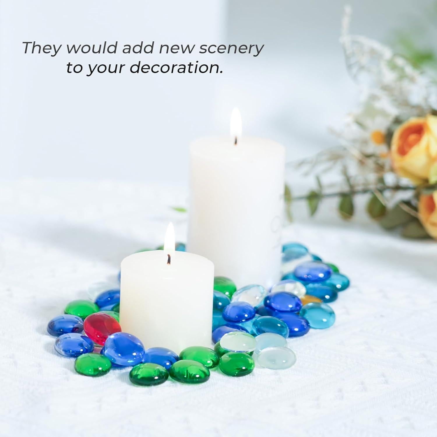 Perlas de Vidrio Planas SIDONG 2.27 kg Multicolor para Jarrones