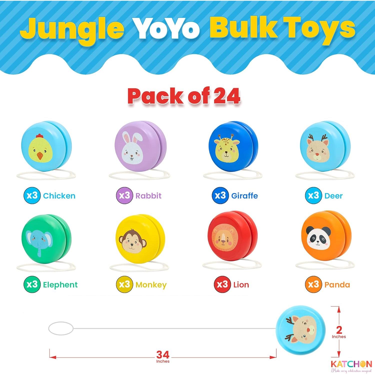 Yo-yos de Animales KatchOn - Paquete de 24, 5.08 cm