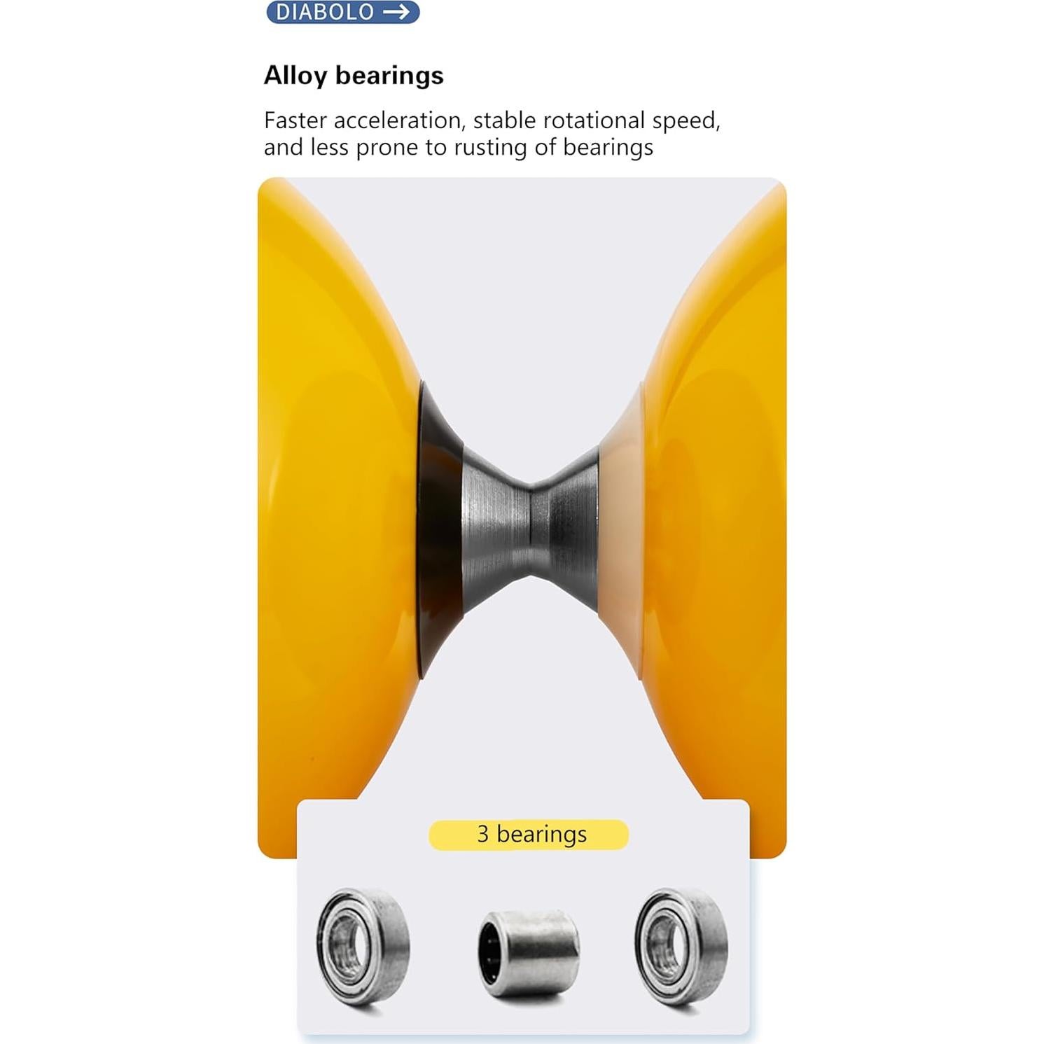 Juego de Diabolo Chino Erencook con Palos y Hilos - Azul