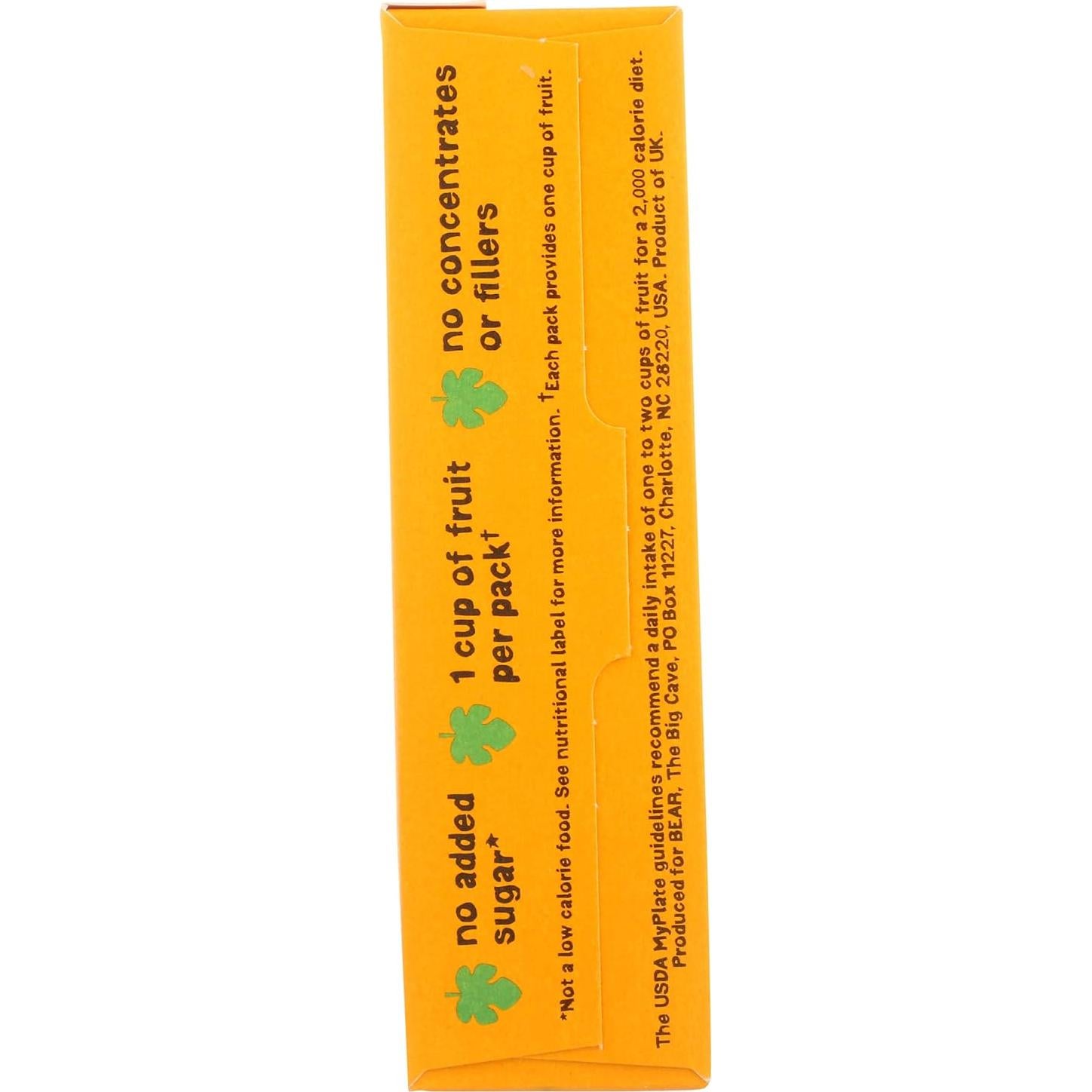 Yoyos de Fruta BEAR, Mango, 5 Rollos, Snack Saludable