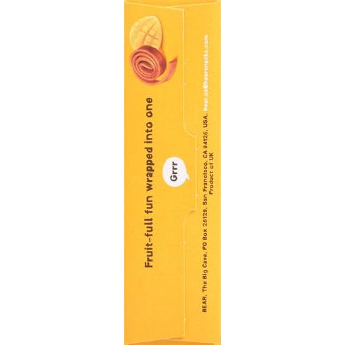 Yoyos de Fruta BEAR, Mango, 5 Rollos, Snack Saludable