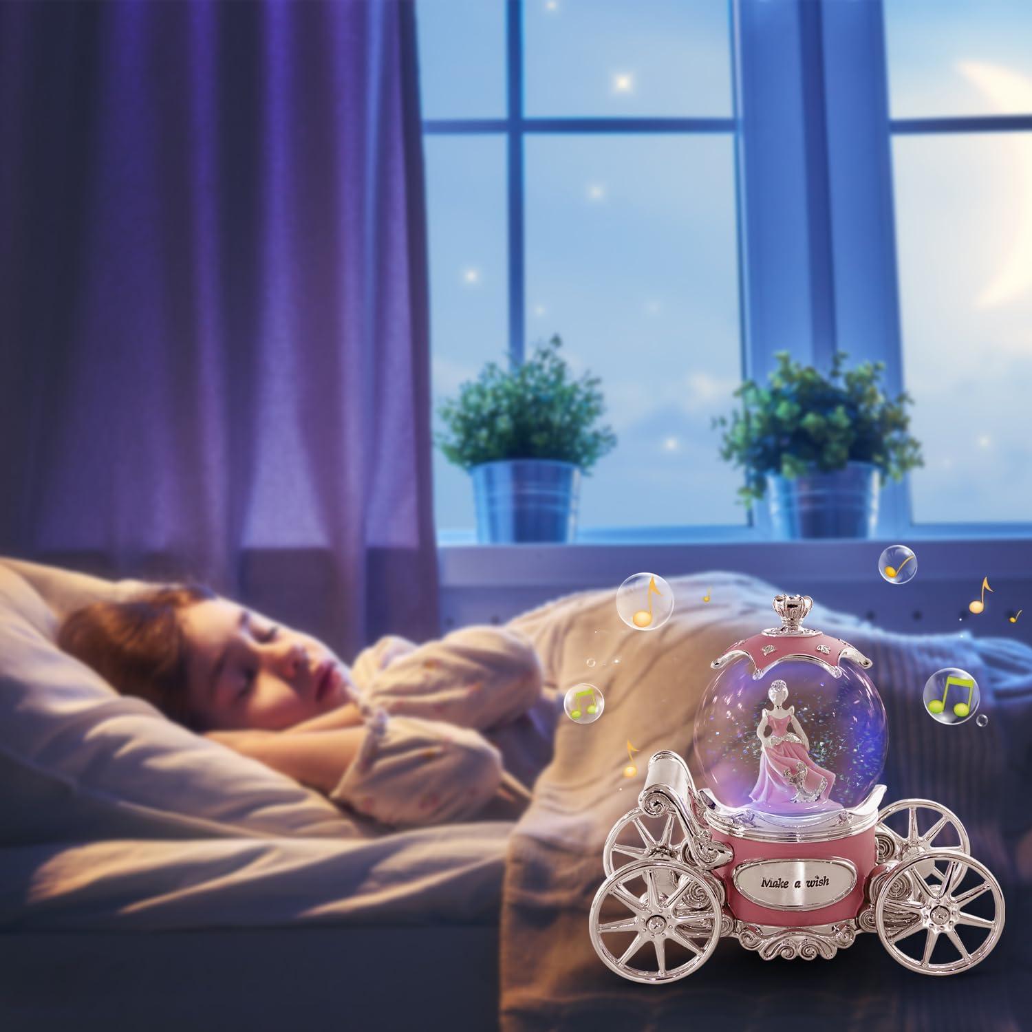 Globo de Nieve Musical Cenicienta con Luces LED 20x10x18 cm