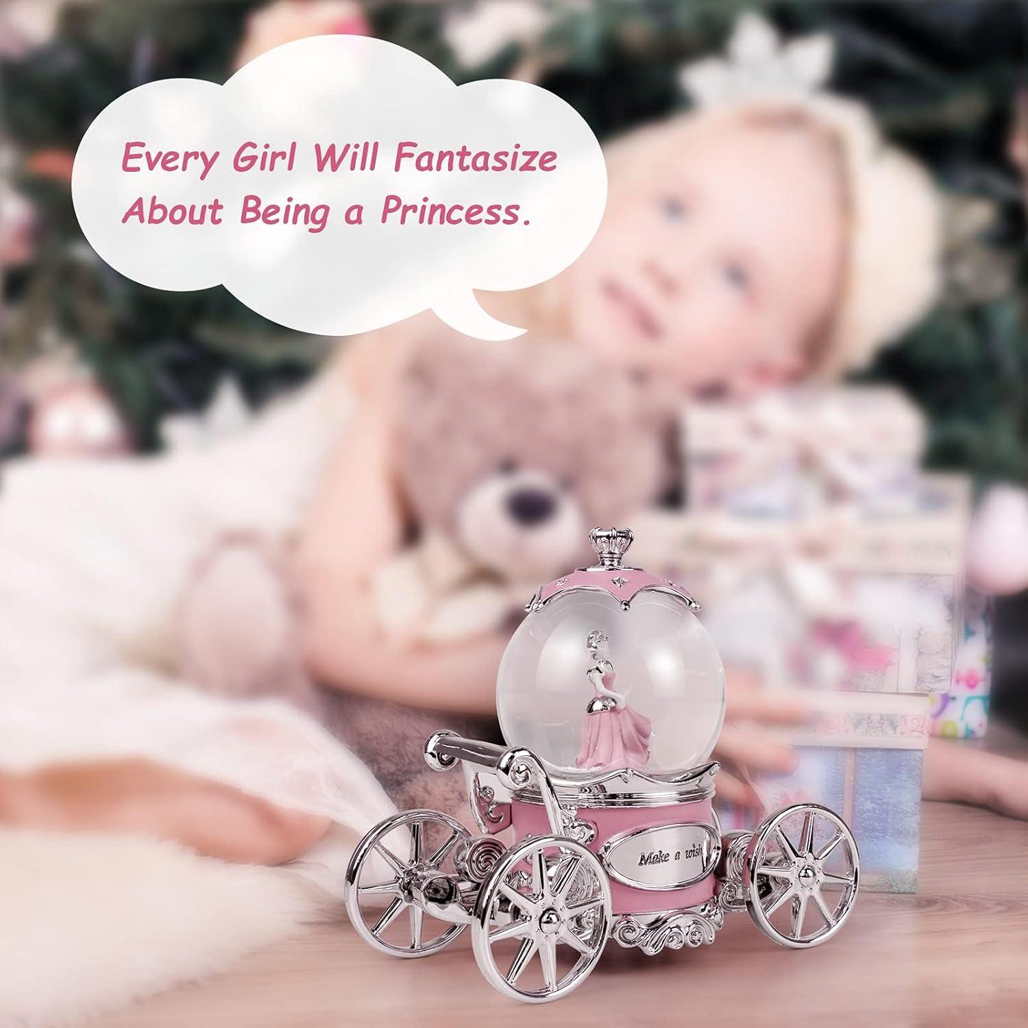 Globo de Nieve Musical Cenicienta con Luces LED 20x10x18 cm