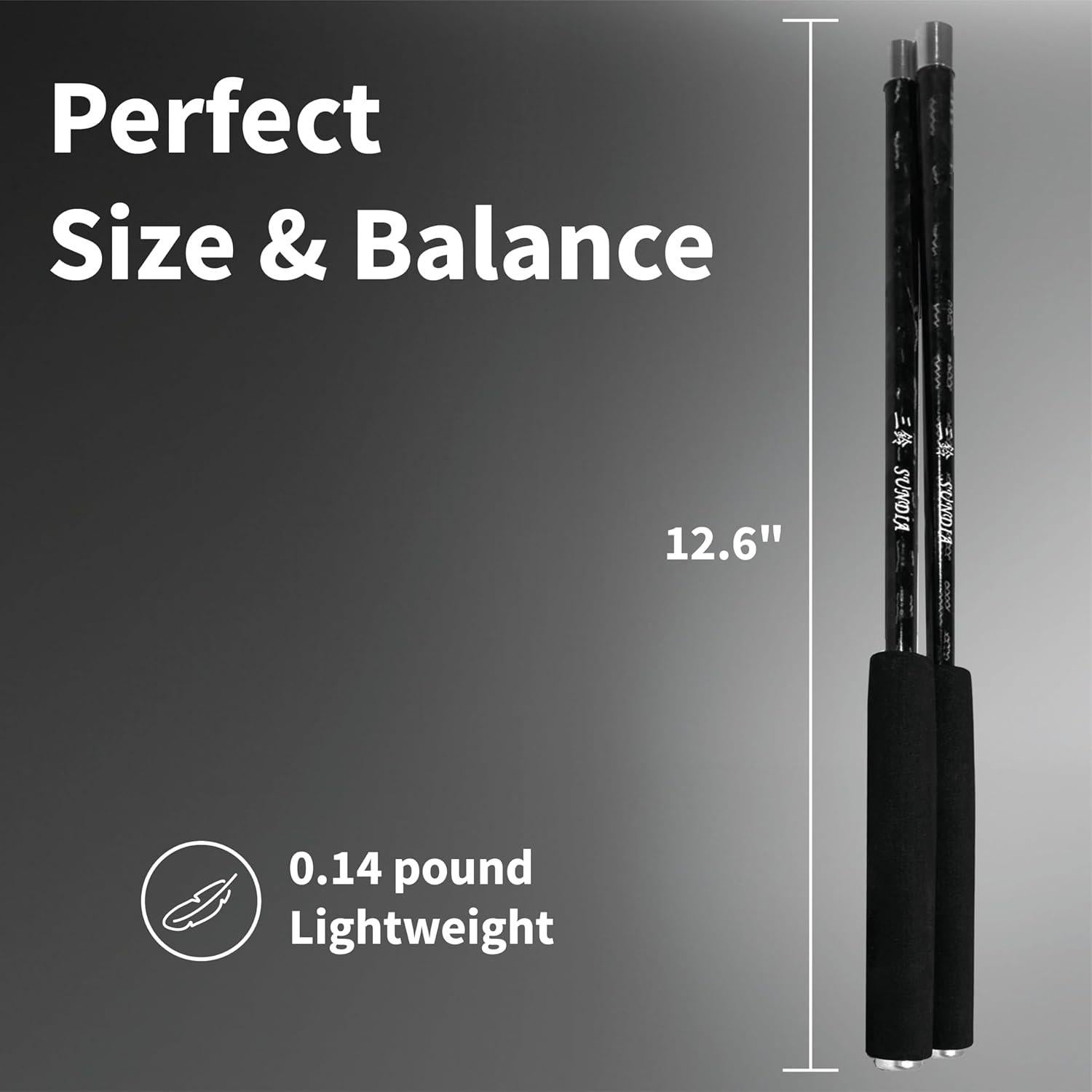 Palos de Diábolo de Carbono SUNDIA - 32 cm, Ligero y Profesional